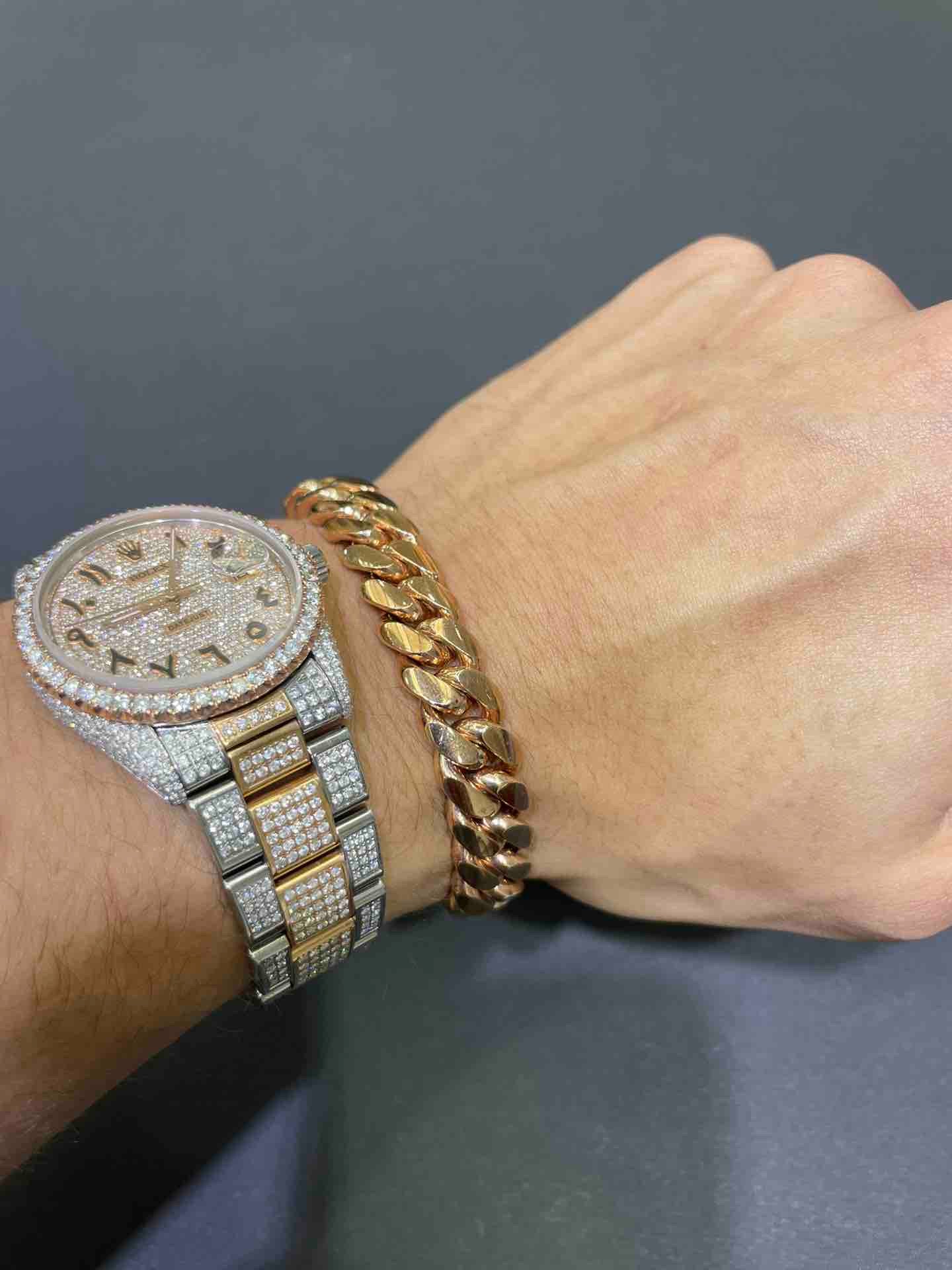 10K ROSE MIAMI CUBAN BRACELET