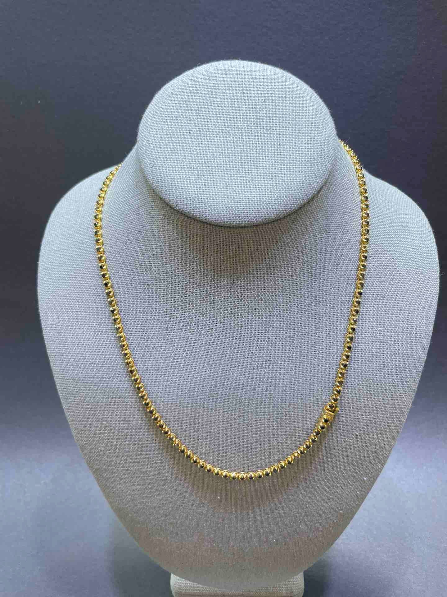 14k Yellow Gold "Black Diamond Tennis Chain" 6.2 ct VS1 Diamonds ( 124 pcs, F+) 21 grams