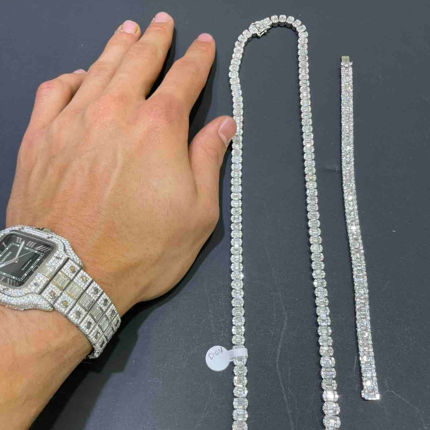 14k diamond tennis chain