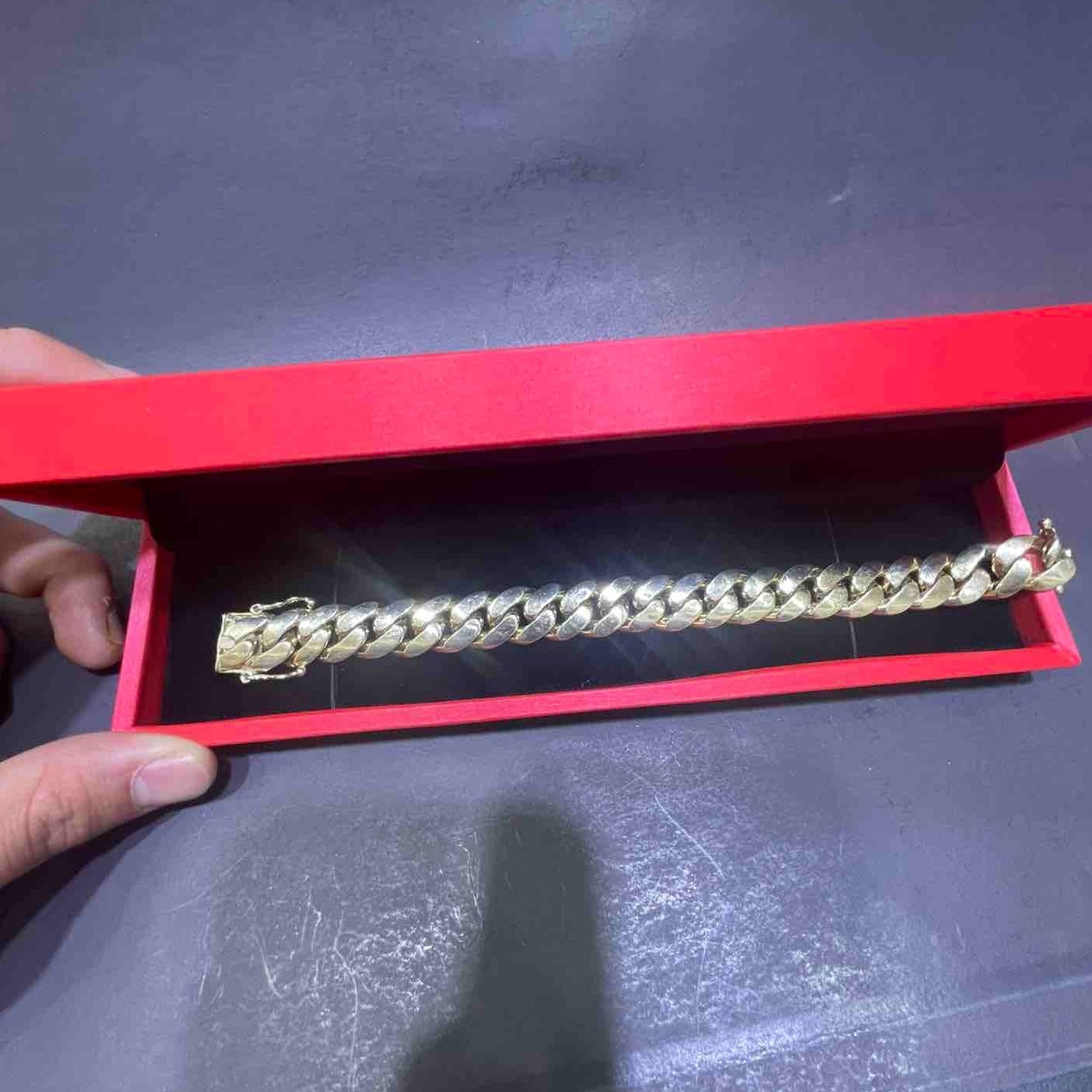 "mens gold miami cuban bracelet"