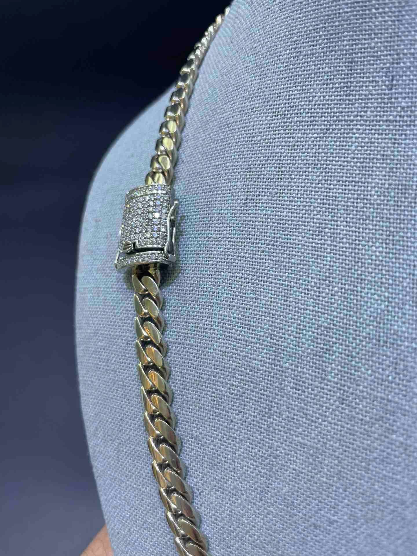 white gold cuban link chain