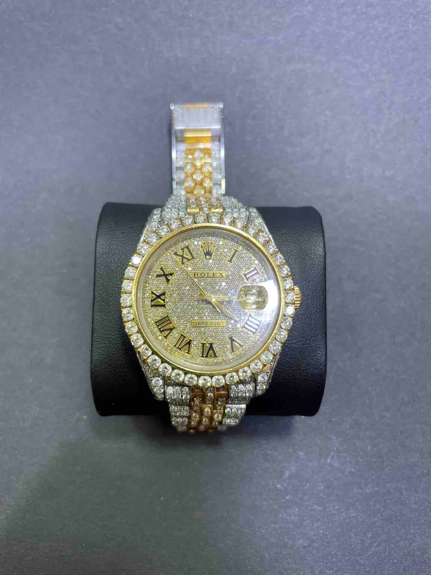 41mm rolex bust down yellow two tone with 29 cts VS1 diamonds