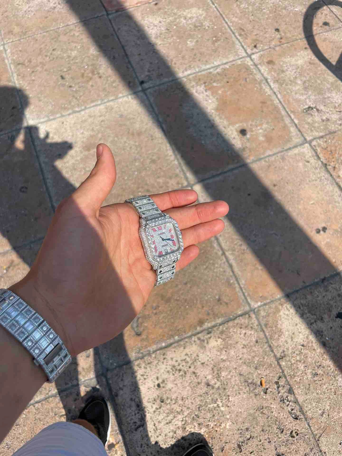 Bust Down Cartier 41mm Cartier Xl Vvs-1 "Iced Bust Down" 25 cts "Avalanche"