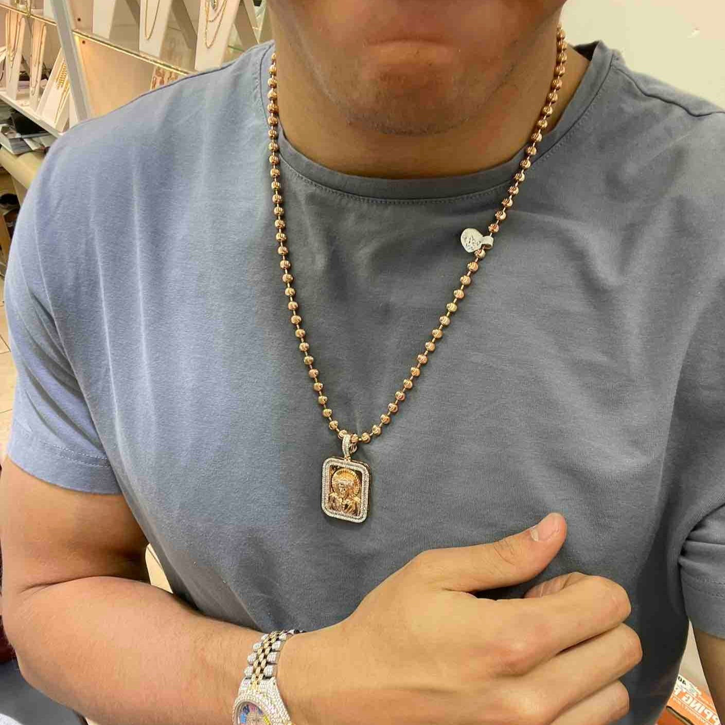 "Rose Gold Ball Chain 10k"