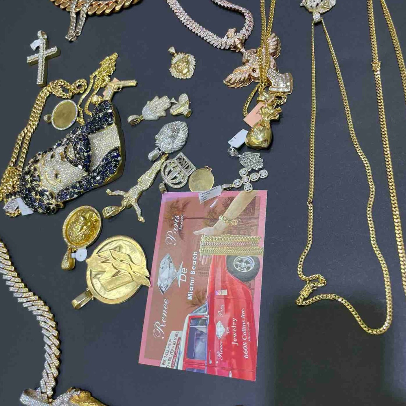 14k VVS1 Natural Diamond Hand of God 14k Iced Pendant