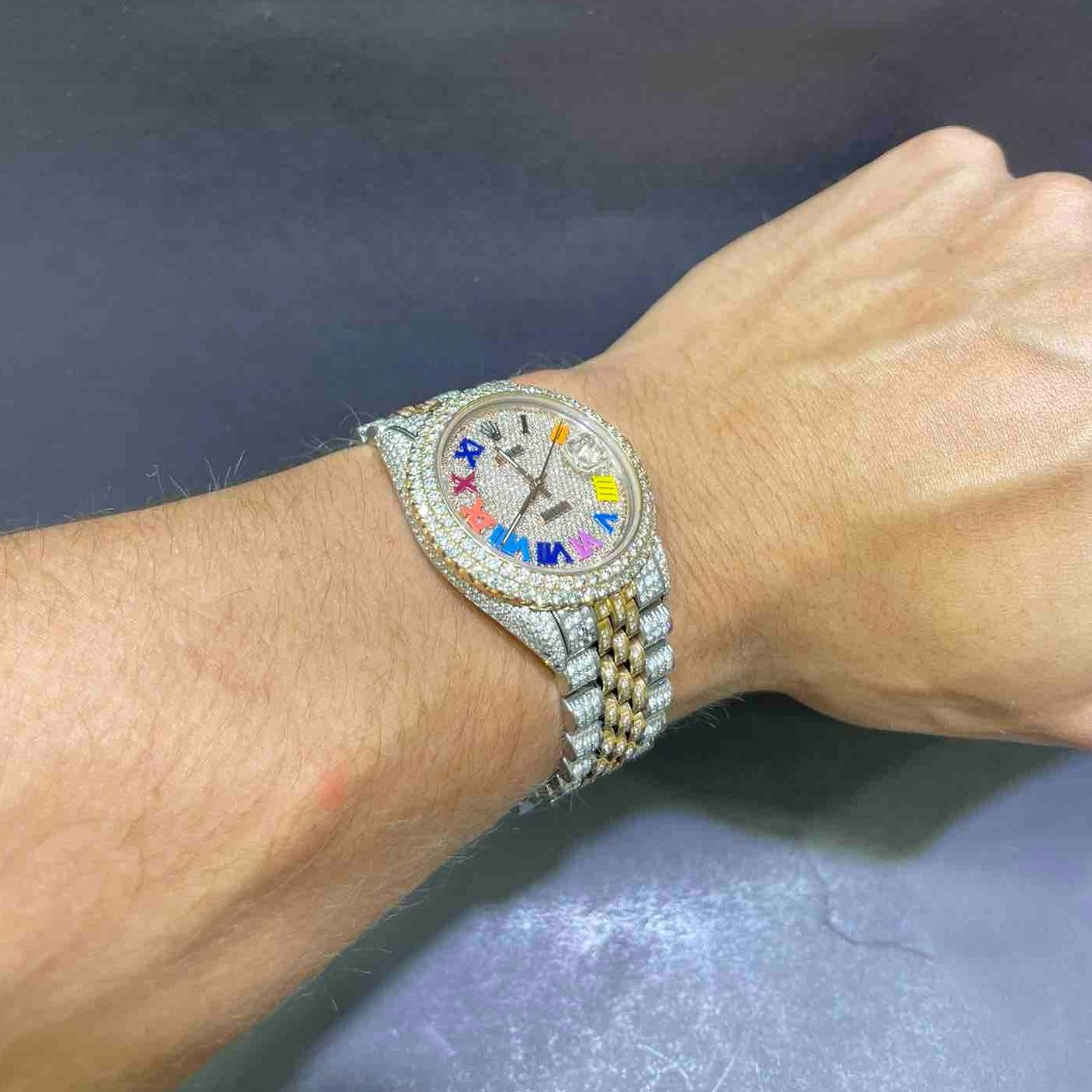 Bust Down Rolex Rainbow
