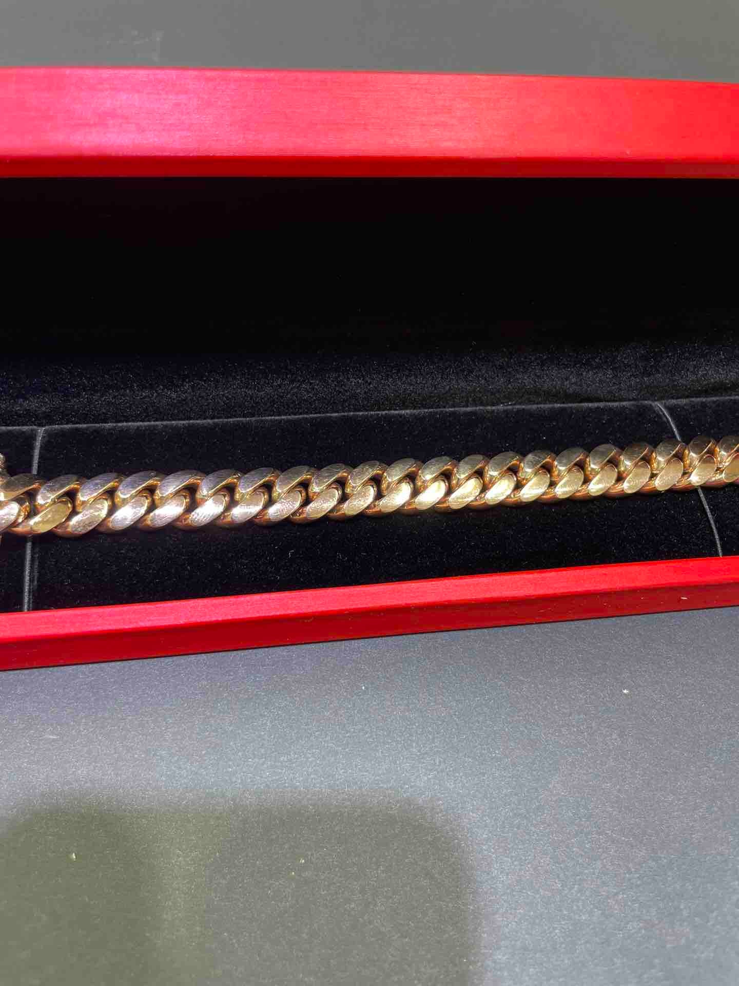 10K ROSE MIAMI CUBAN BRACELET 92 Grams 11.5mm