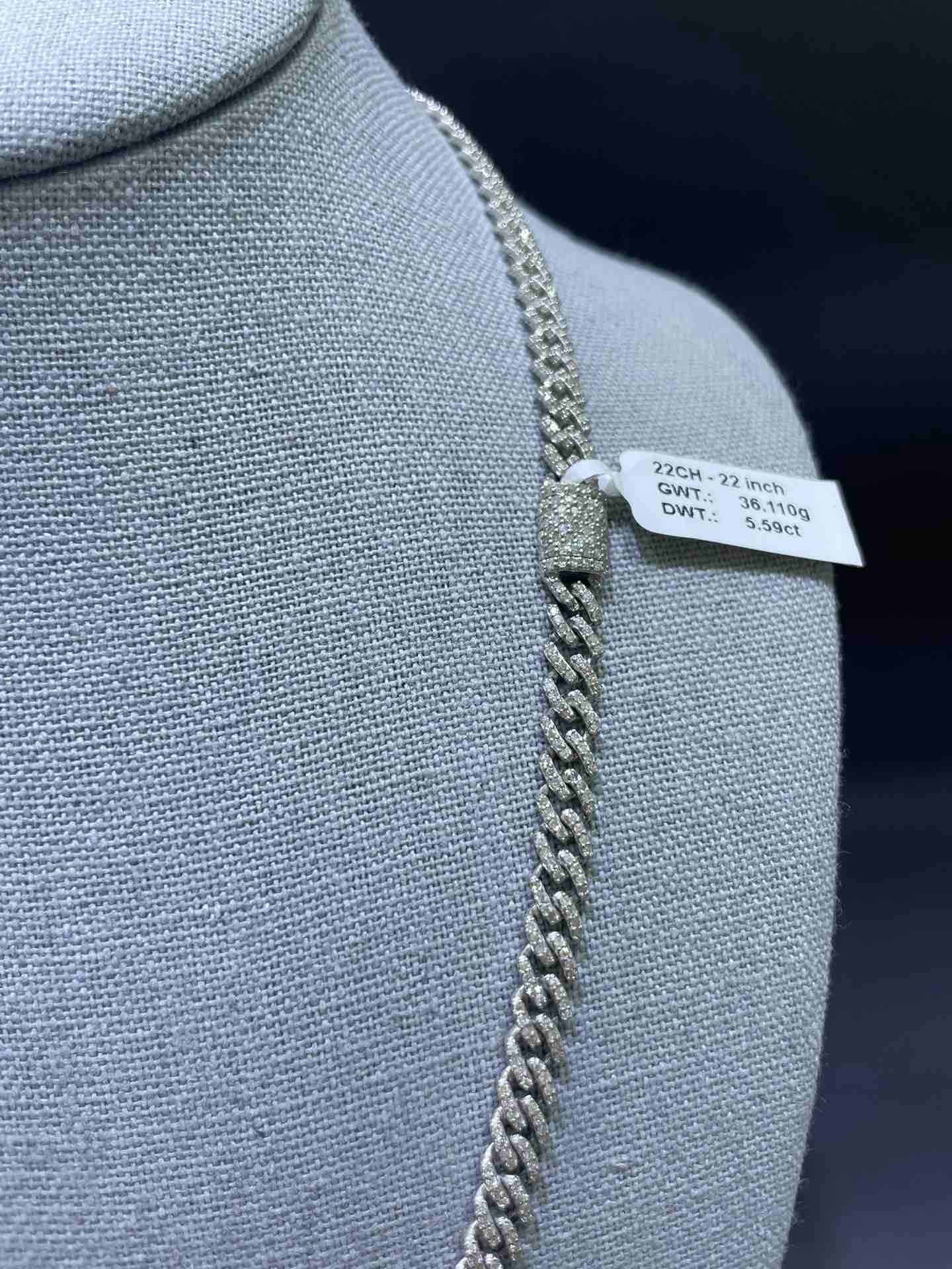White Gold Iced Cuban Link Chain
