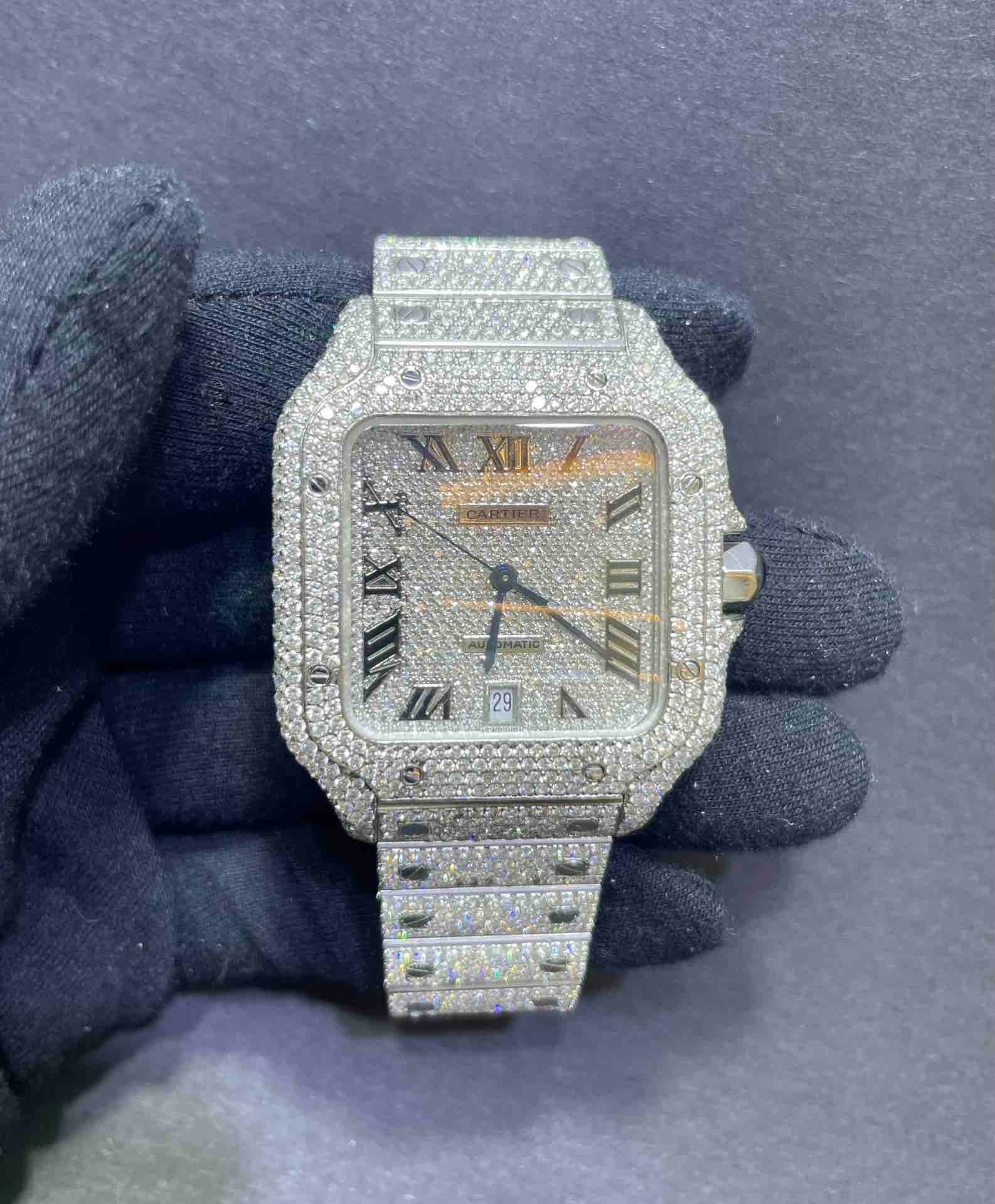 41mm Cartier Santos xl "Iced Bustdown" Vs1 Watch