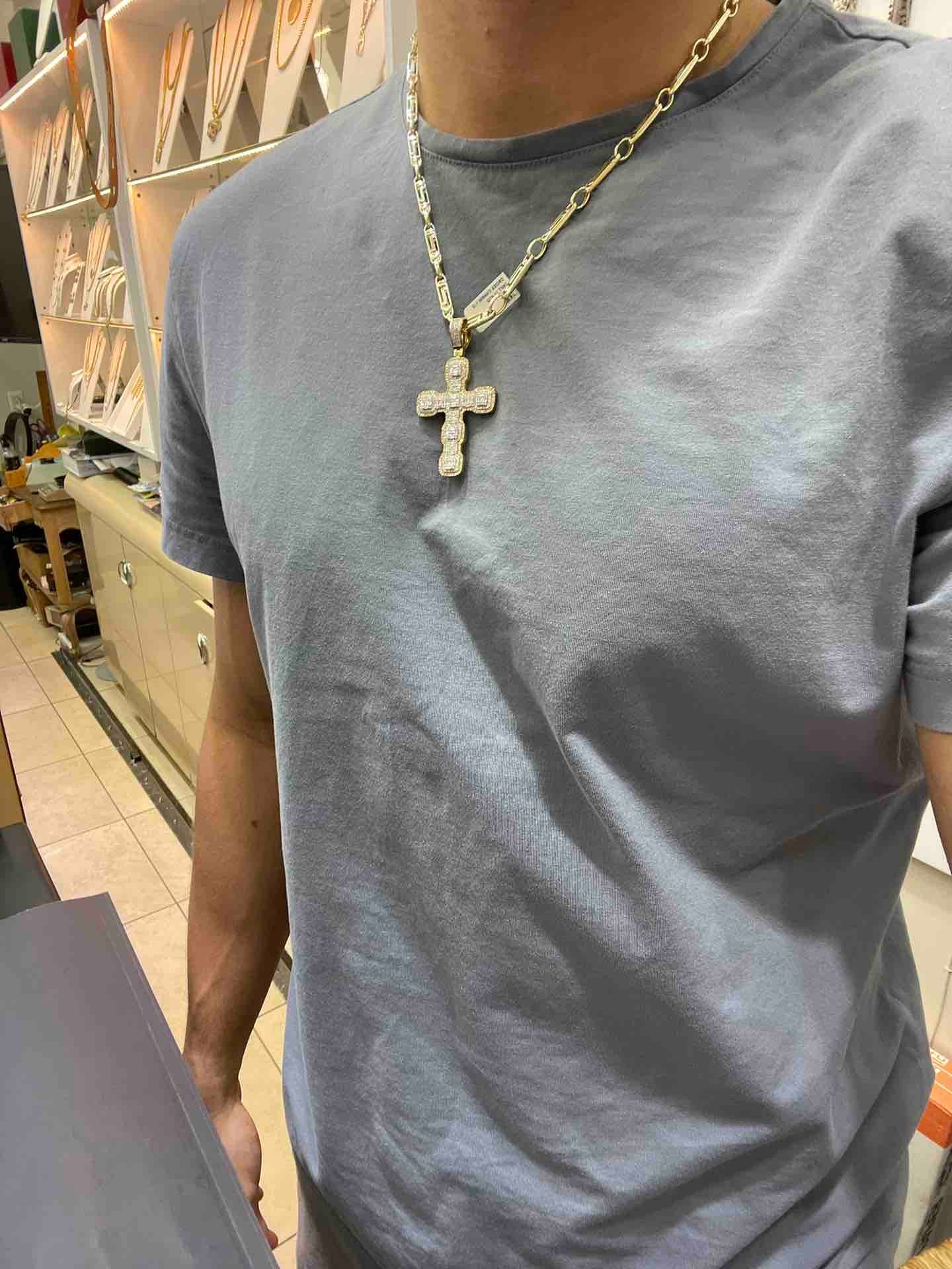 "14k gold chain mens real"