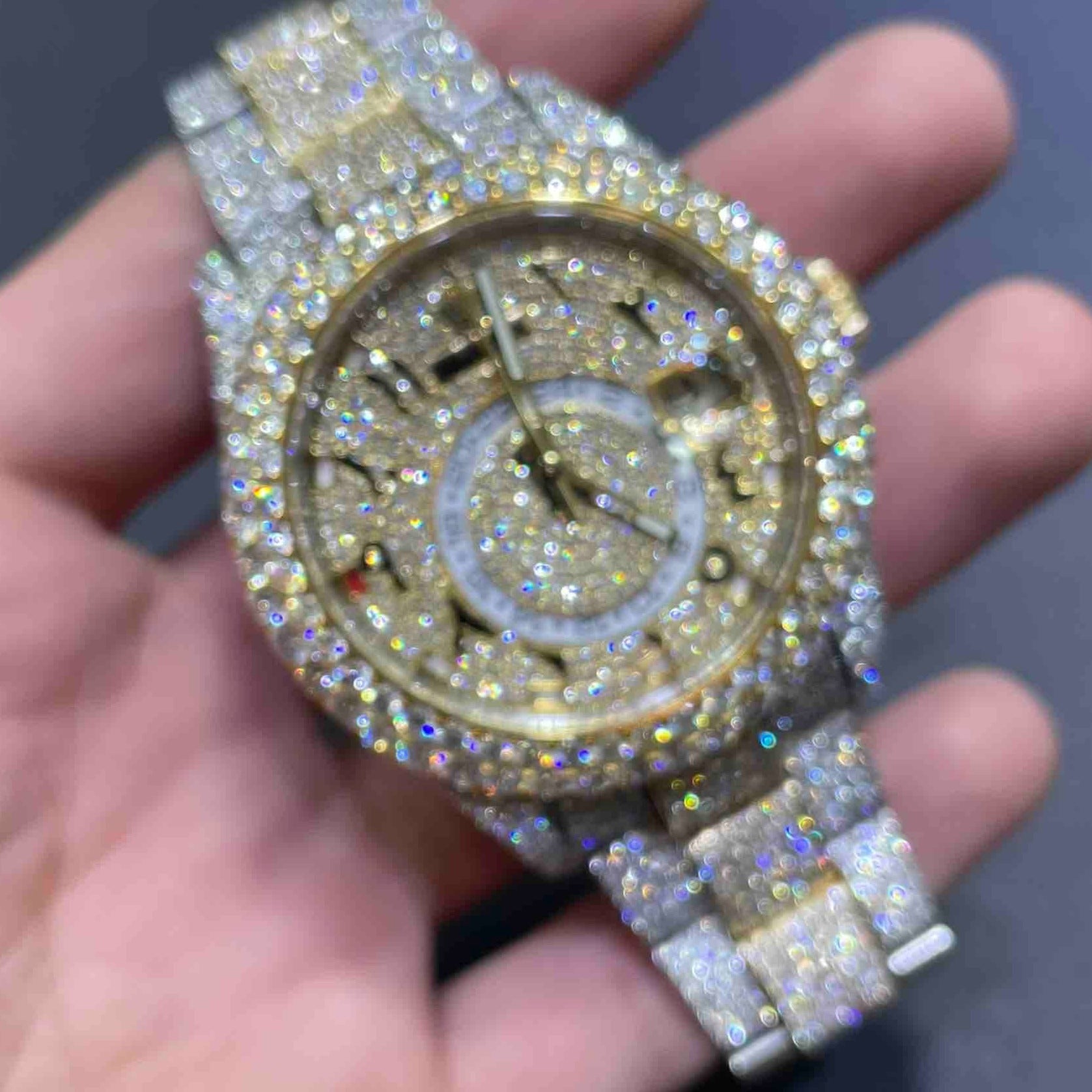iced out rolex sky dweller