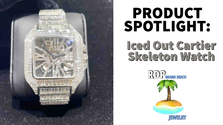 iced out cartier skeleton watch