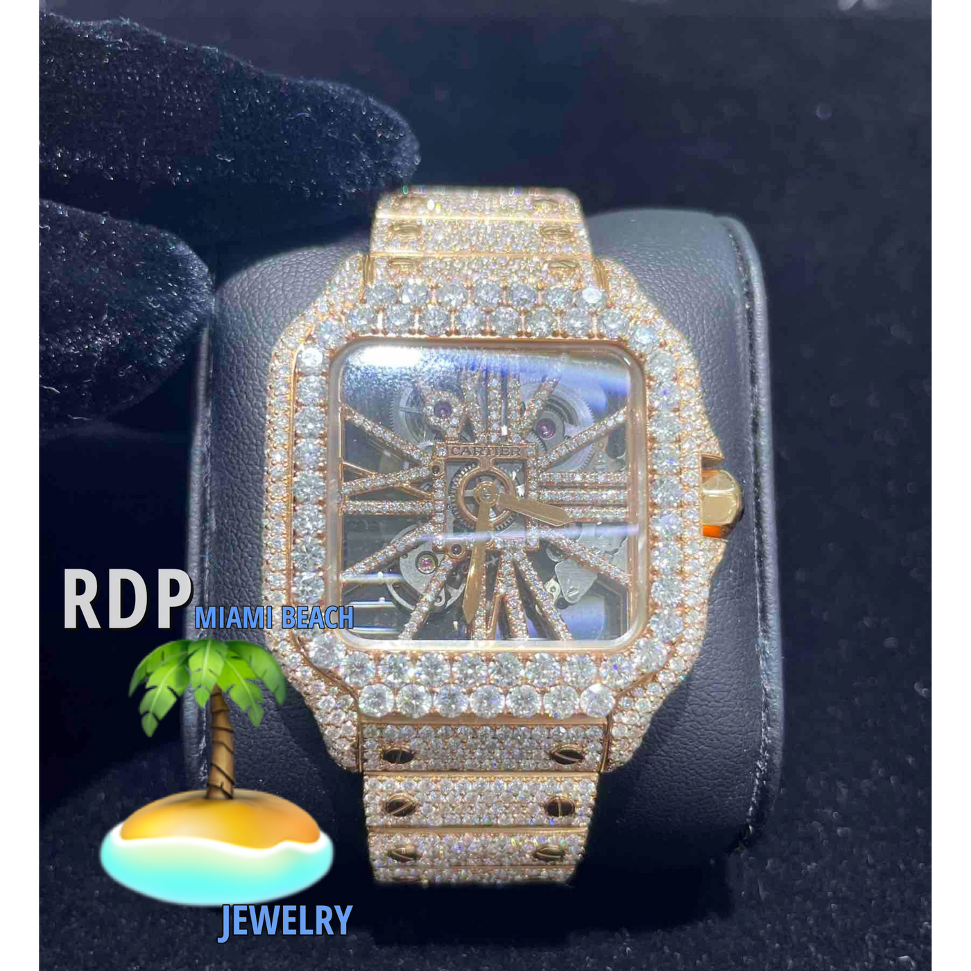 Discover our icedout Cartier Skeleton Bust Down watch