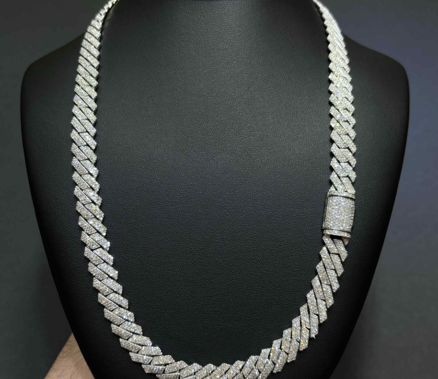 Elegant 10k VVS-1 Bust Down Cuban Link: Genuine CVD White Jewelry