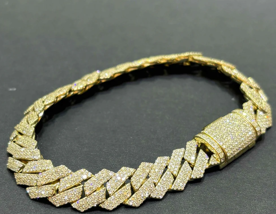 Elevate Your Accessory Game: Discover the Elegance of the 10k VVS-1 Bust Down Cuban Link Bracelet