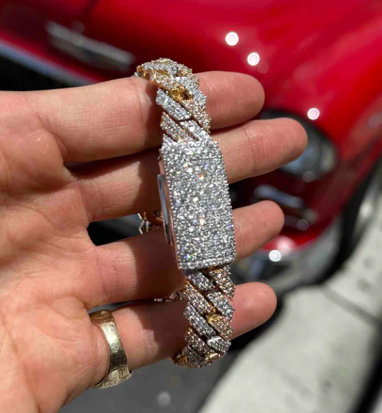 Ultimate Bling: Introducing the New SUPER ICED VVS1 Cuban Link Bracelet