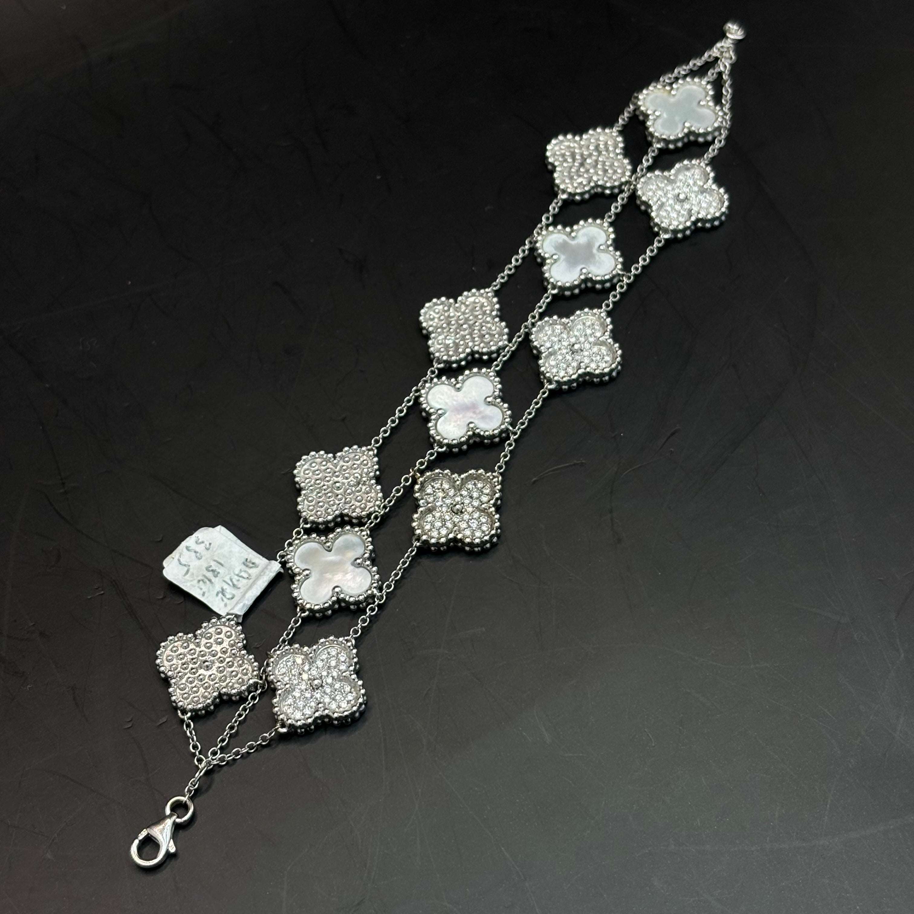 14k Custom Diamond Clover Bracelet
