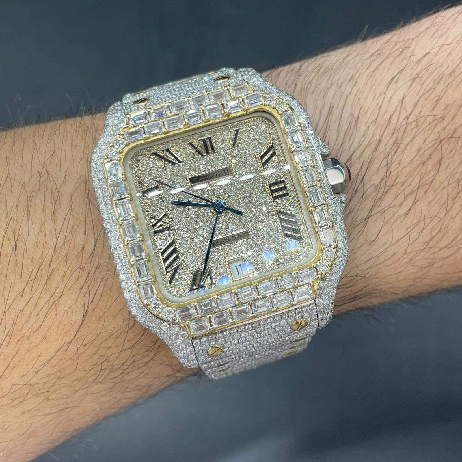  Iced Out Cartier Watch
