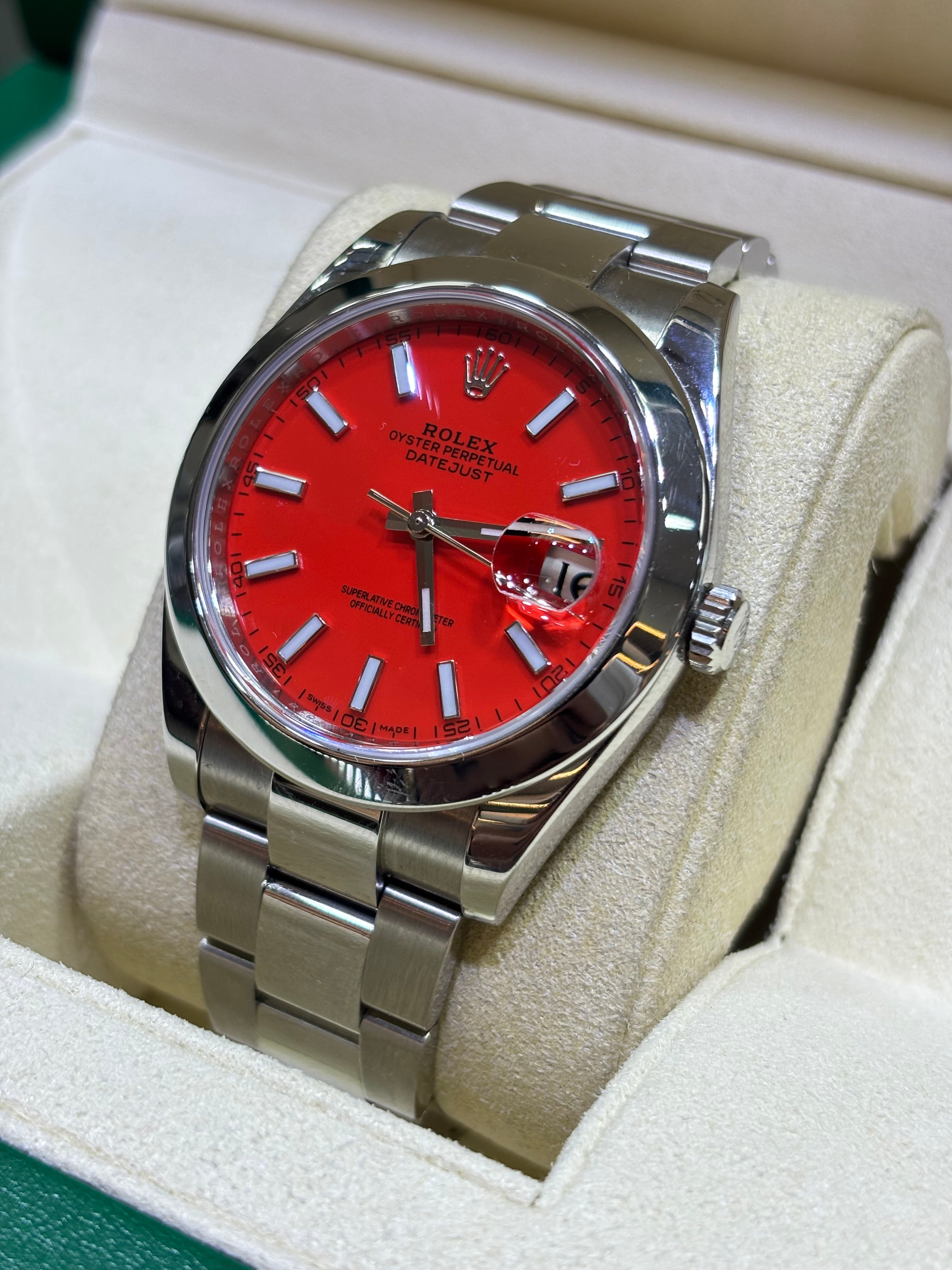 41MM ROLEX DATEJUST | STEEL | OYSTER-BRACELET | CORAL DIAL