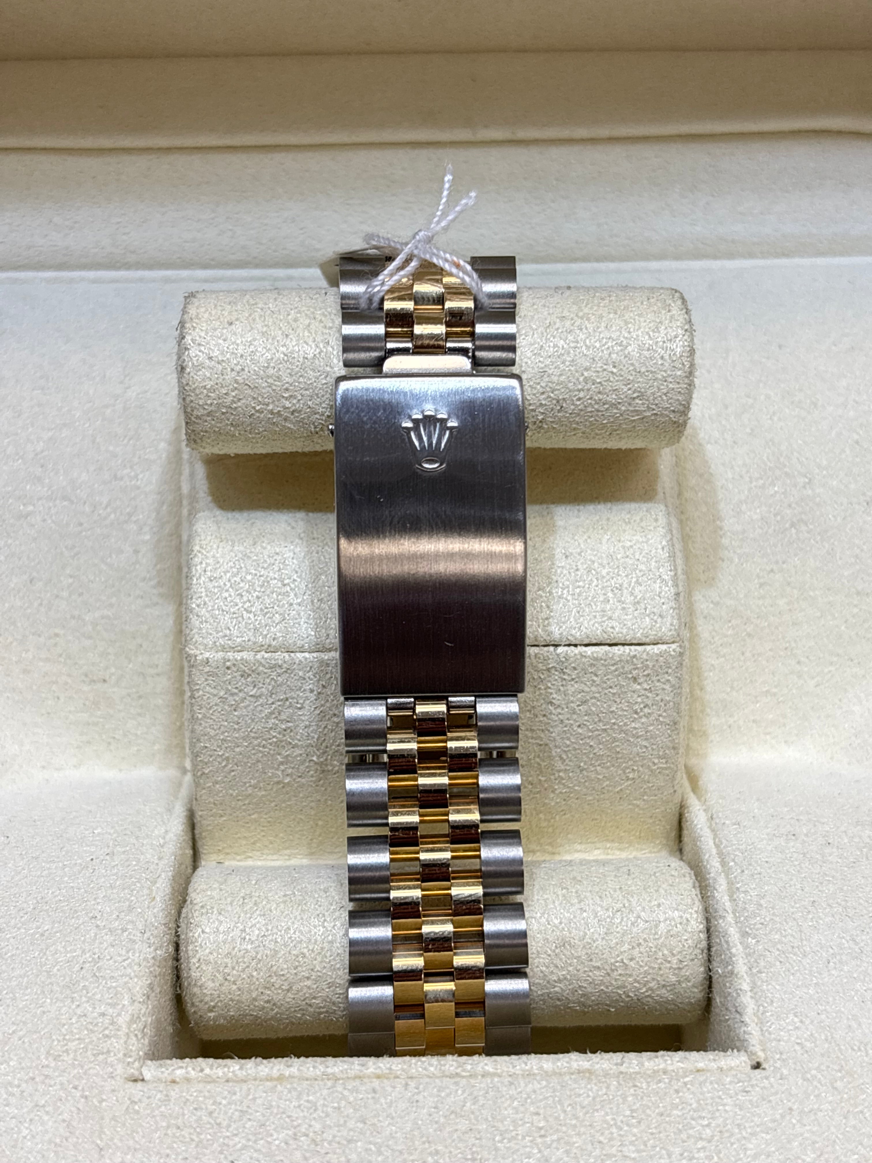 ROLEX DATEJUST 36MM | 18KT YELLOW GOLD TWO-TONE | JUBILEE BRACELET | BLACK DIAMOND DIAL