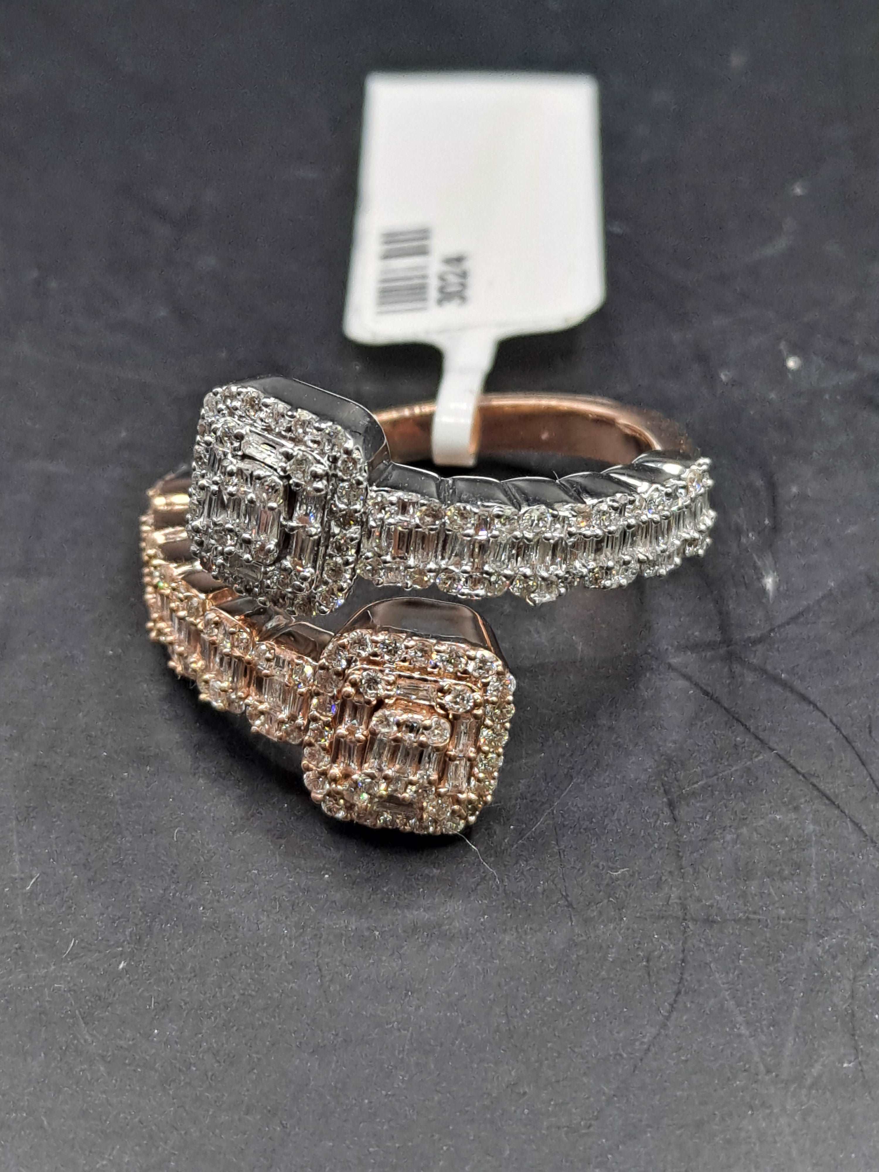 baguette diamond bangle ring .93ct t.w.