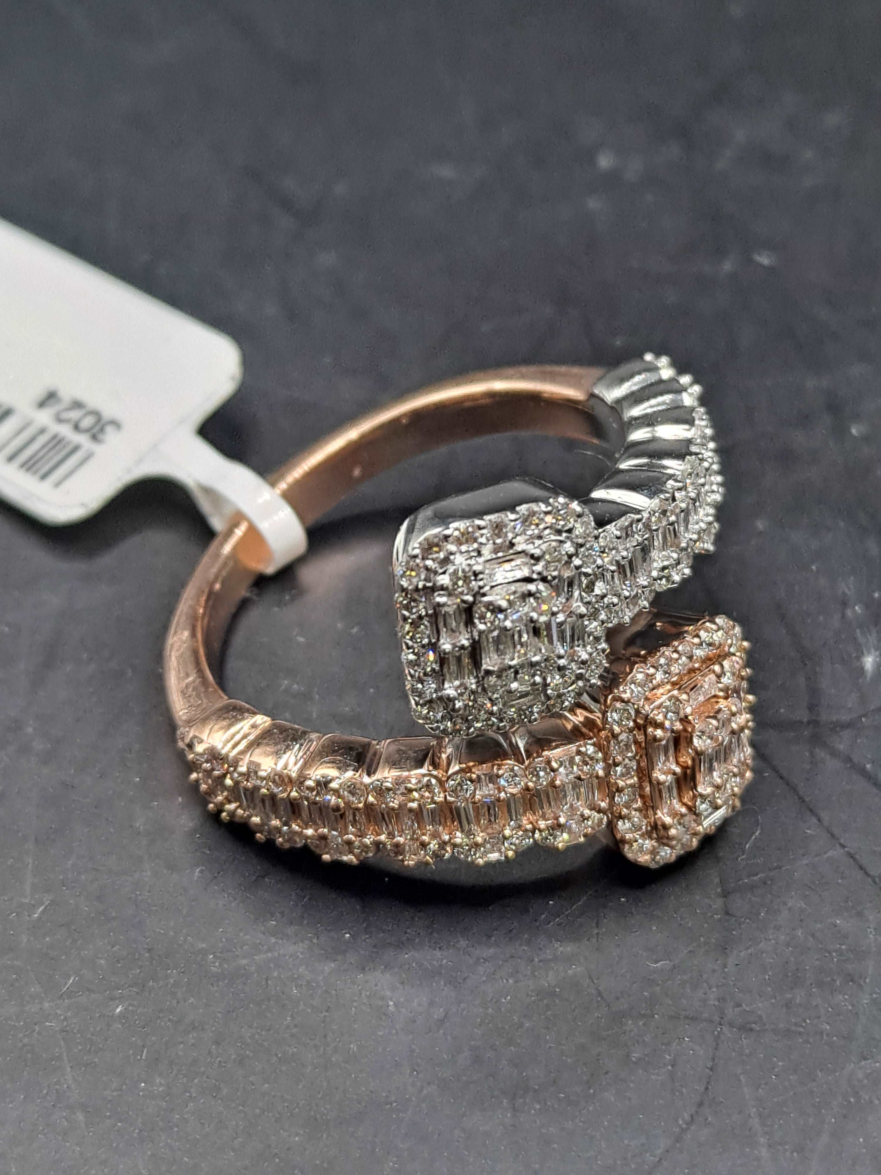 baguette diamond bangle ring .93ct t.w.
