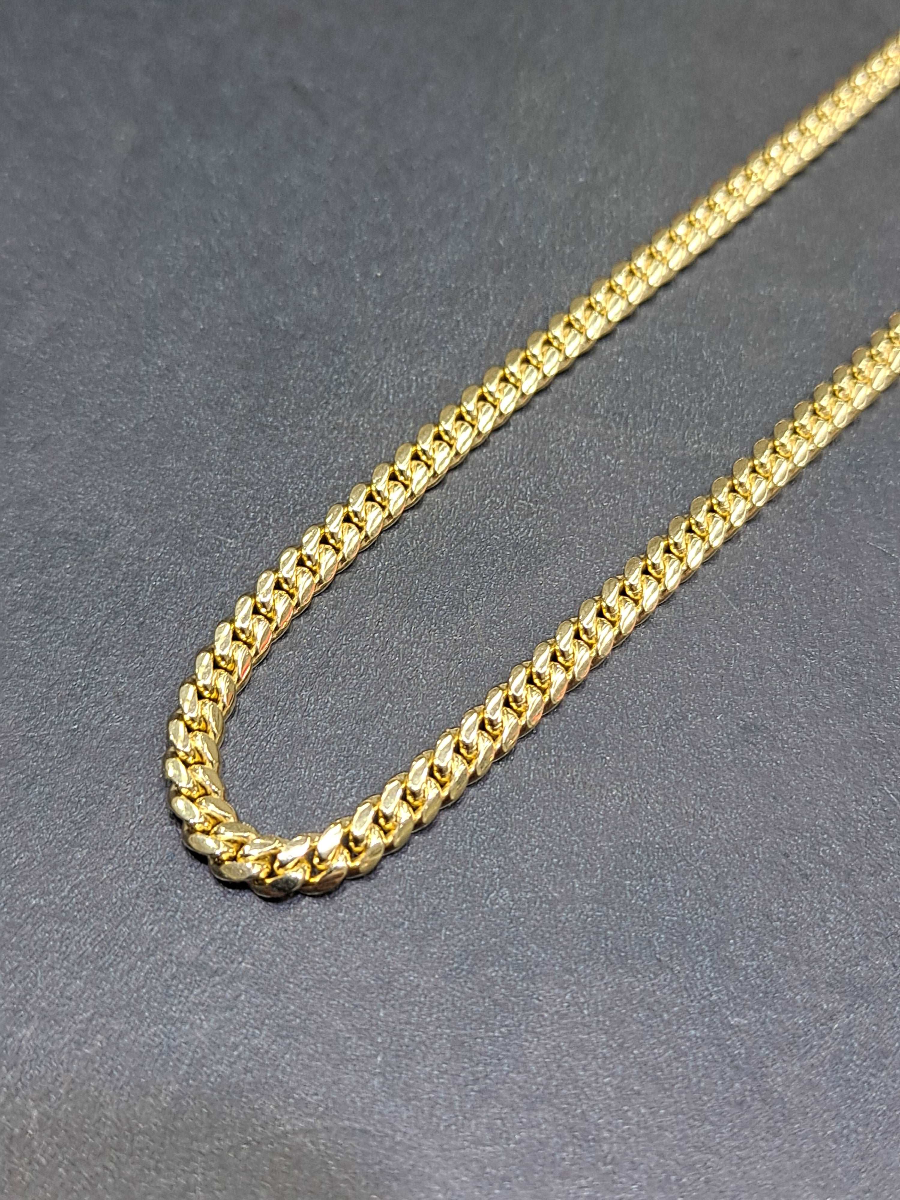 10k new solid miami cuban link 3.5mm,20 gram,24inches!