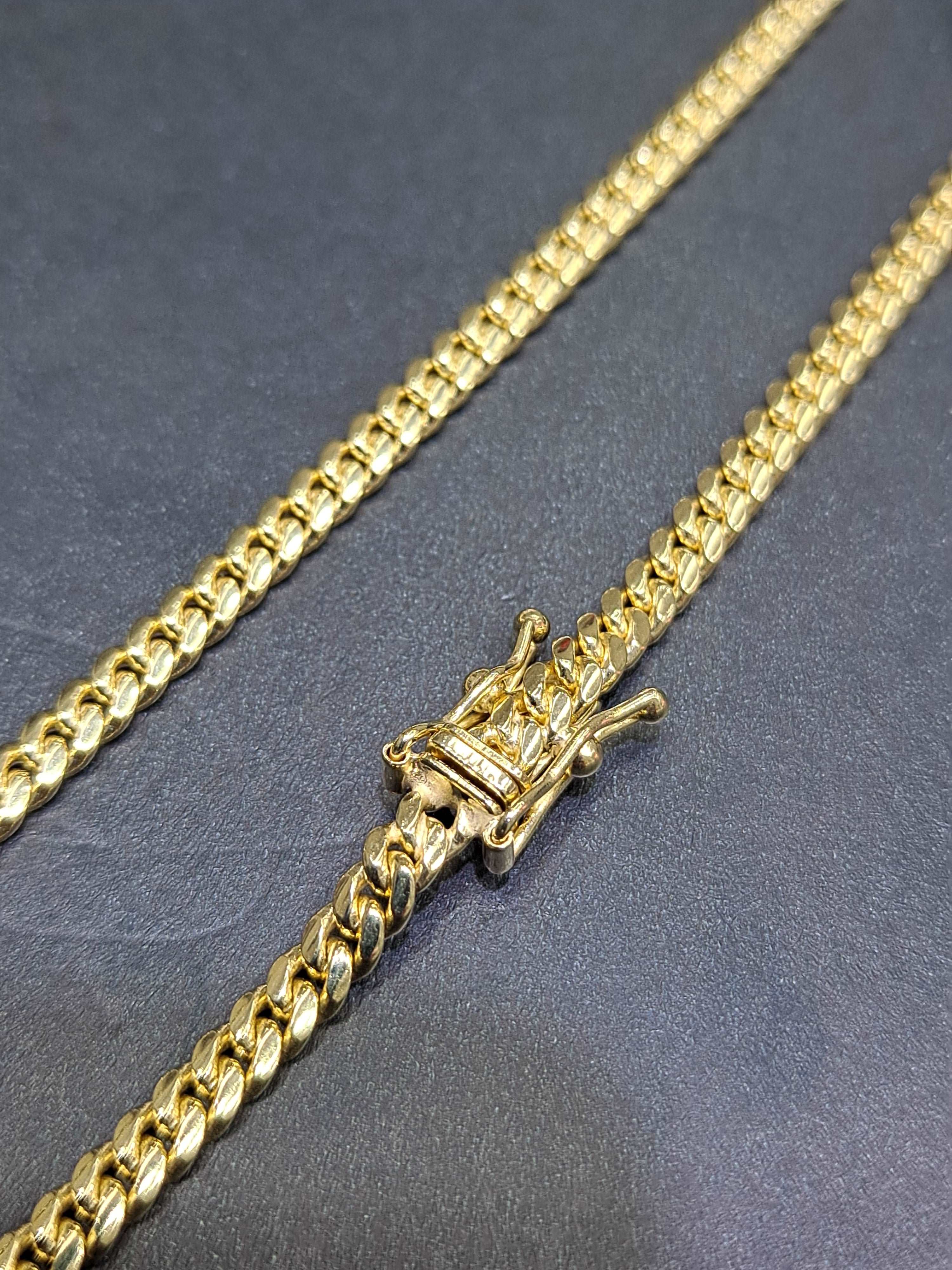 10k new solid miami cuban link 3.5mm,20 gram,24inches!