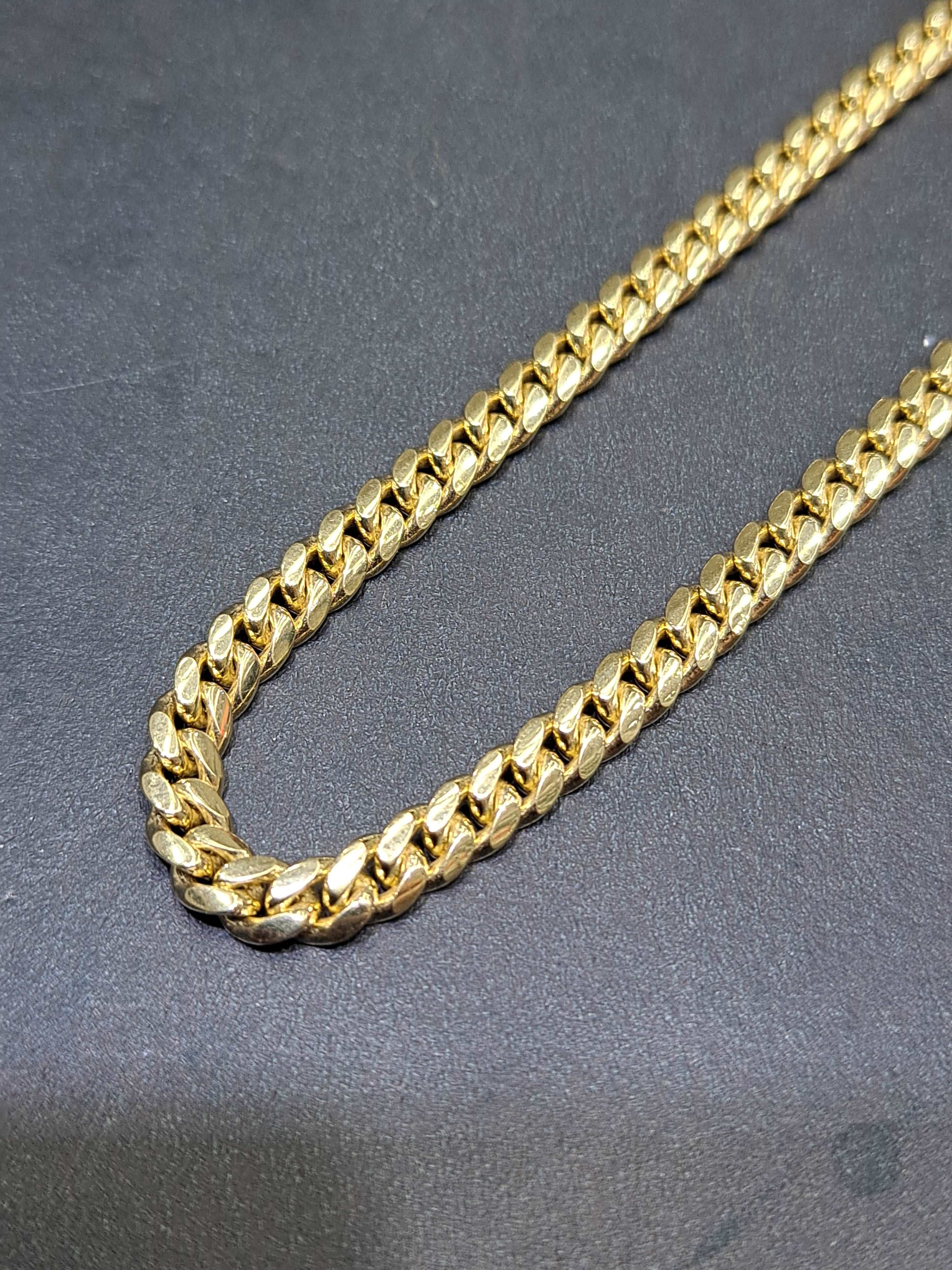 10k new solid miami cuban link 4mm,30 grams,26inches