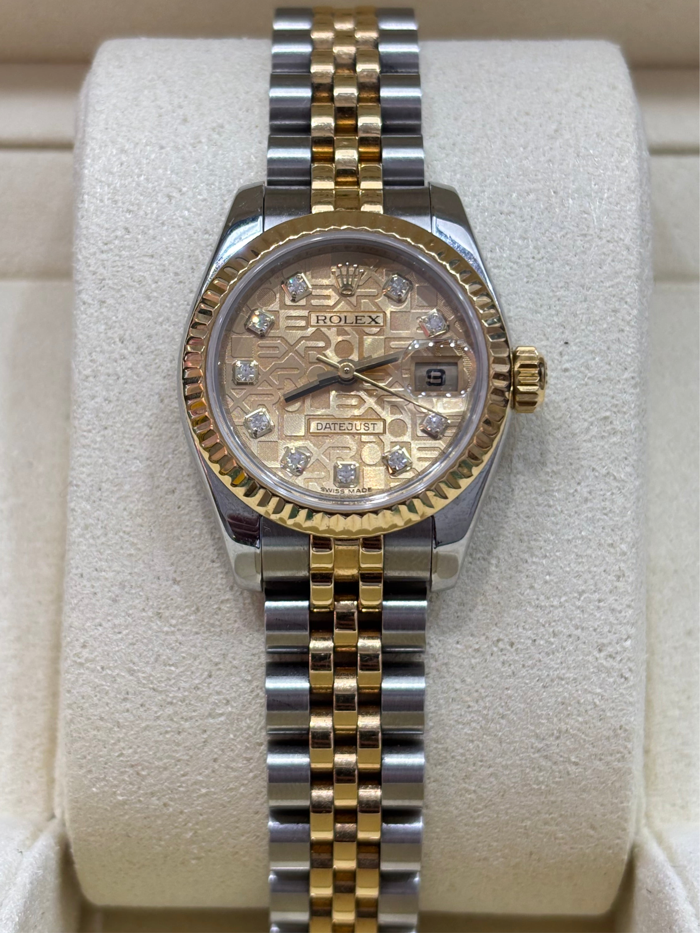 26MM ROLEX DATEJUST | JUBILEE BRACELET | 18KT TWO-TONE | CHAMPAGNE DIAMOND DIAL