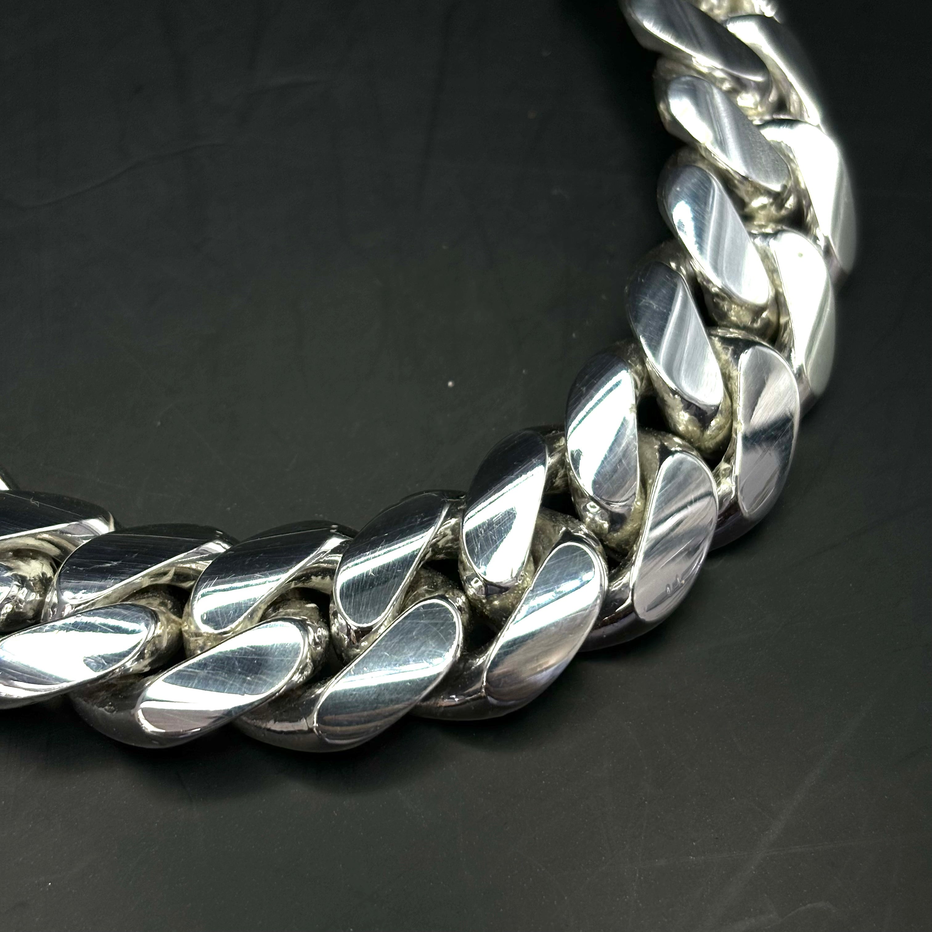 18MM HANDMADE SILVER MIAMI CUBAN LINK CHAIN .999 PURE