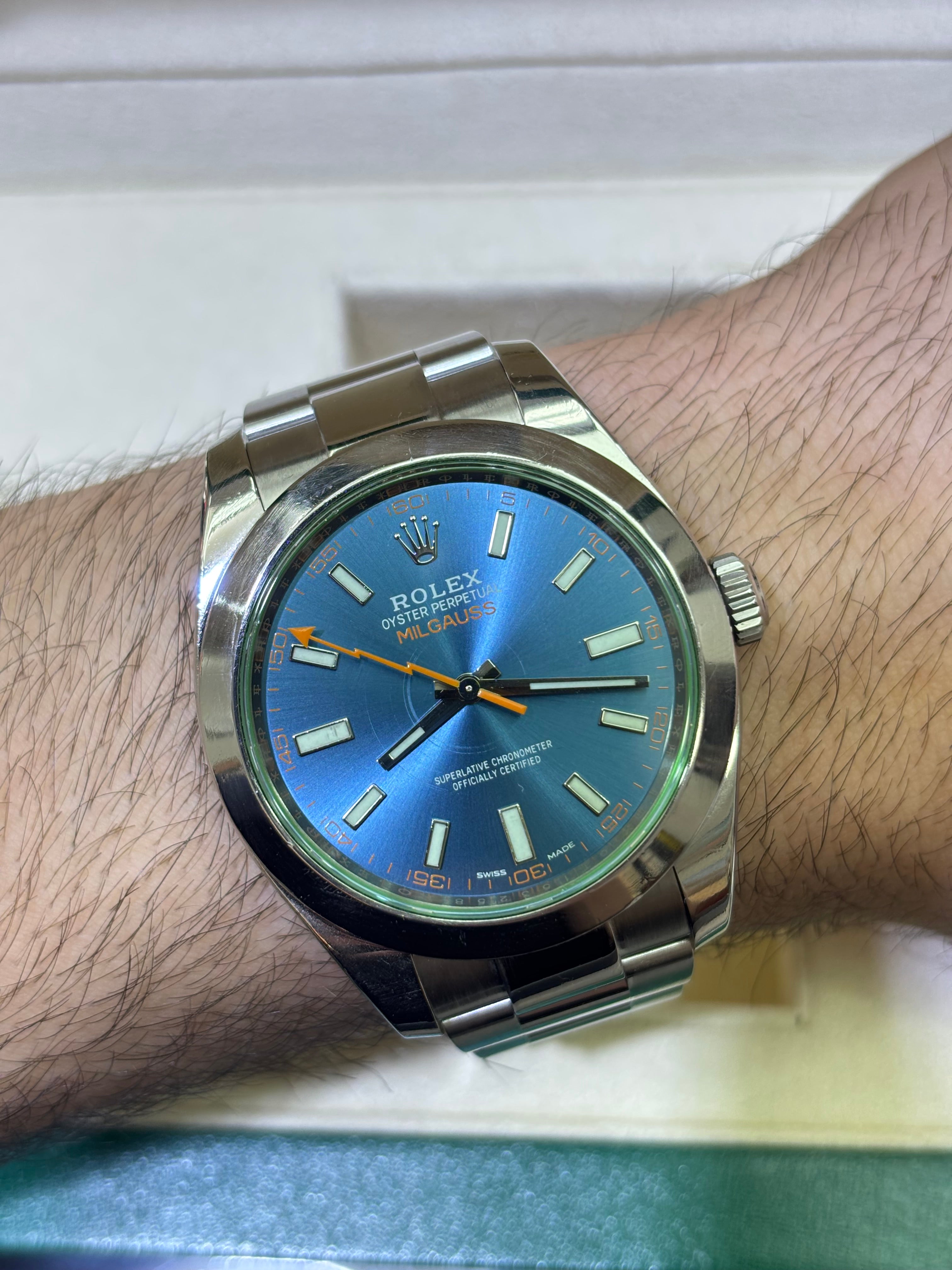 40MM ROLEX MILGAUSS | STEEL | OYSTER BRACELET | BLUE DIAL