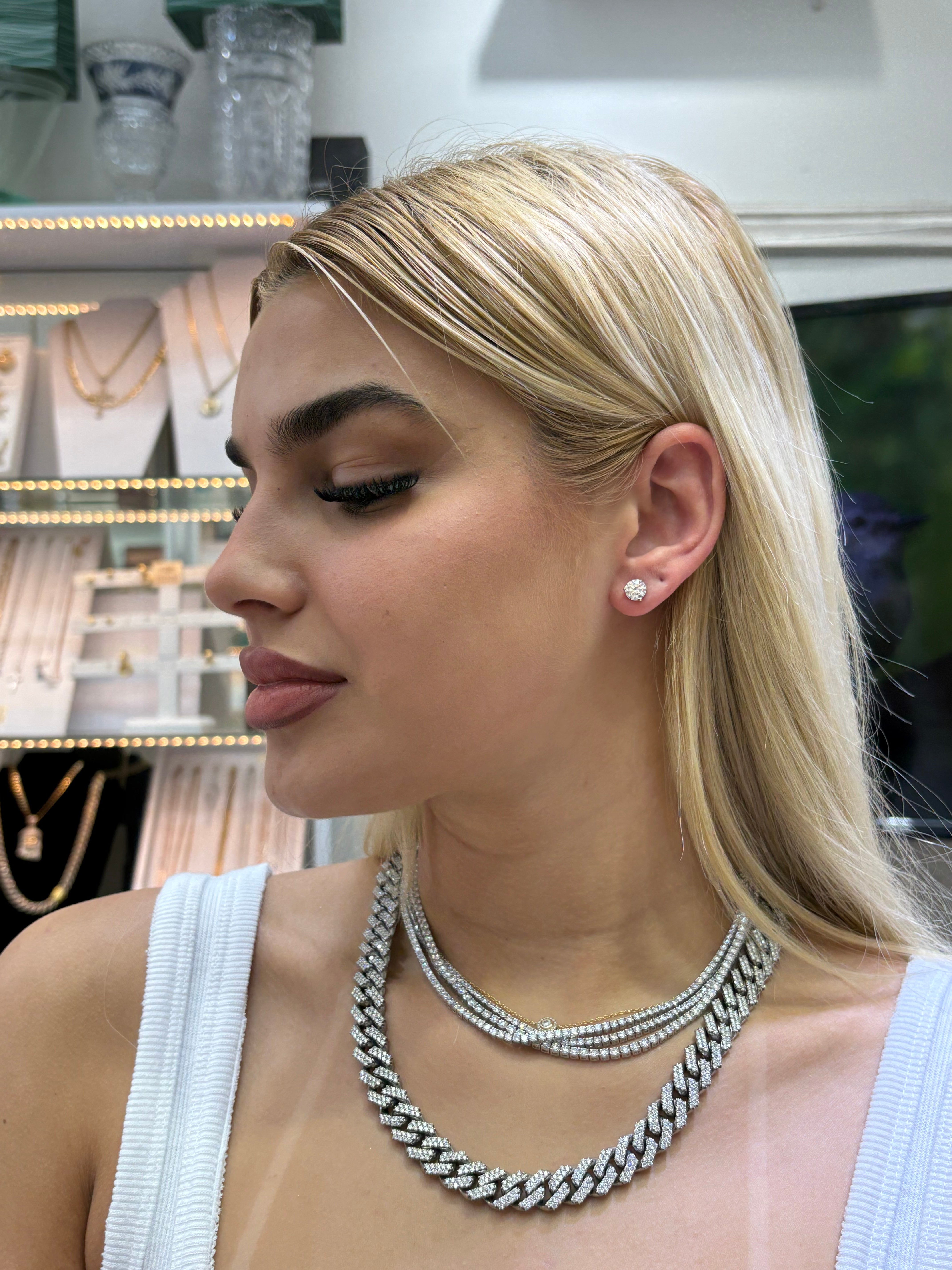 14k Round IGI Certified Diamond Earrings VS1+ | MULTIPLE SIZES