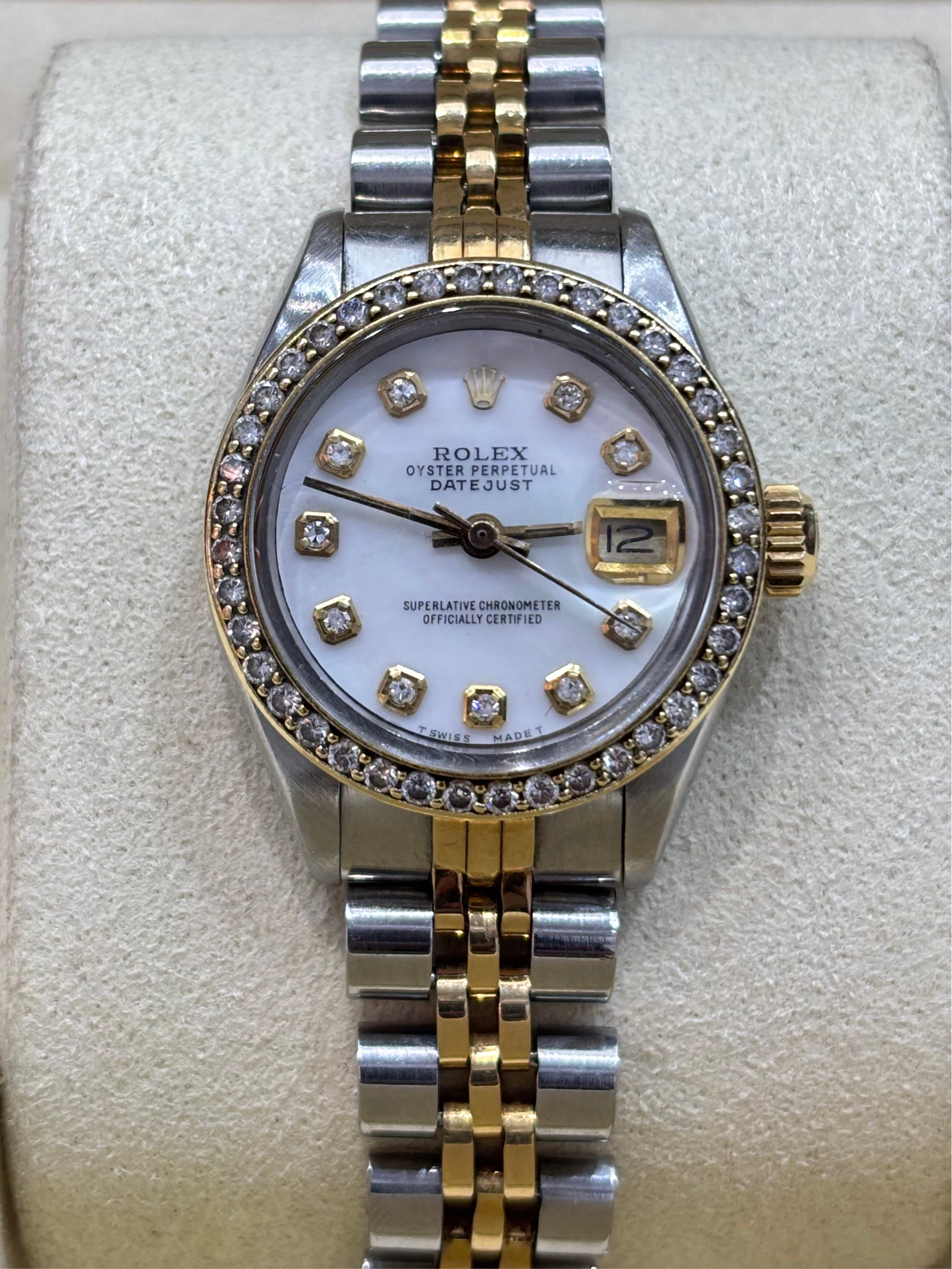 26MM ROLEX DATEJUST | 18KT TWO-TONE YLW | JUBILEE BRACELET | MOP DIAMOND DIAL