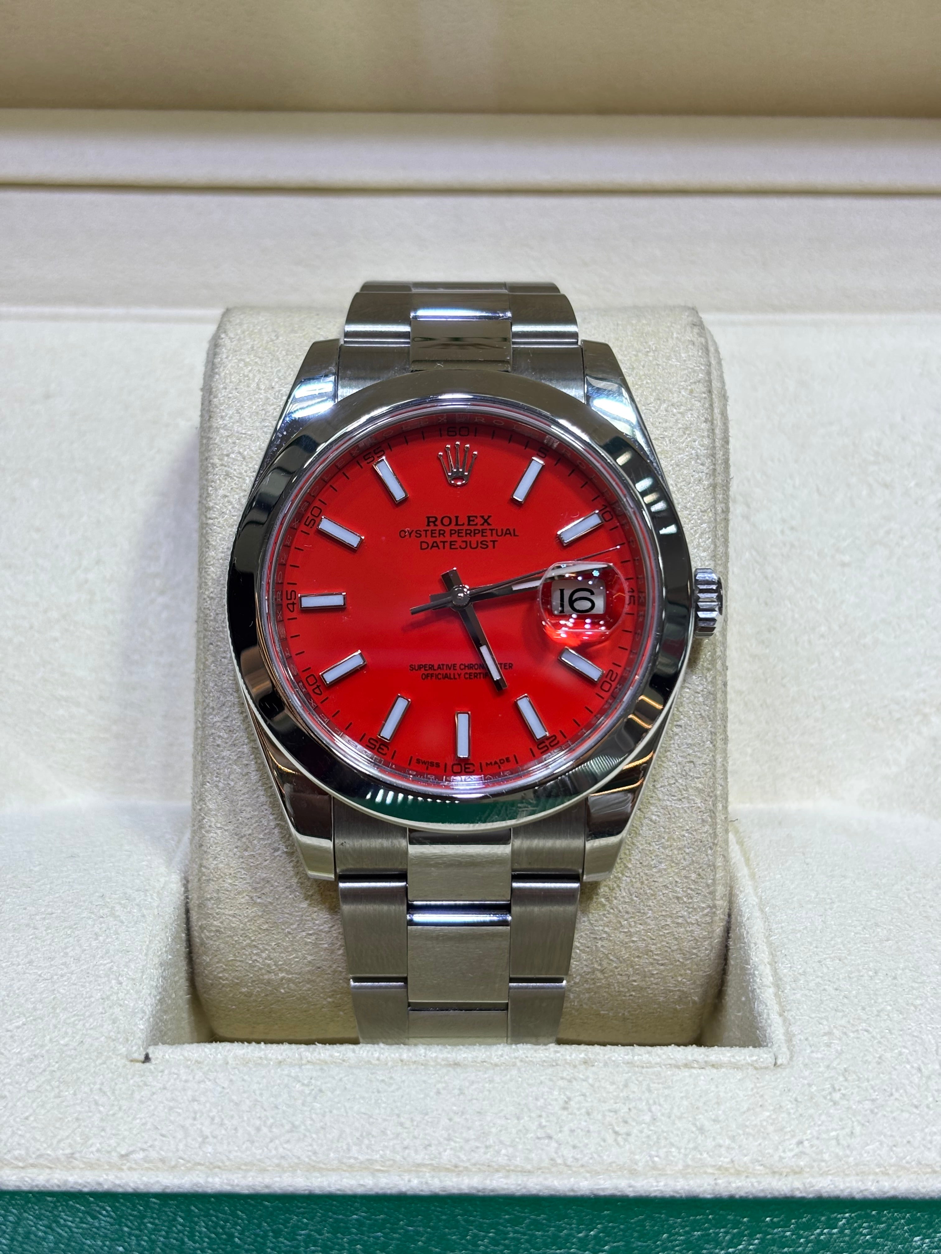 41MM ROLEX DATEJUST | STEEL | OYSTER-BRACELET | CORAL DIAL
