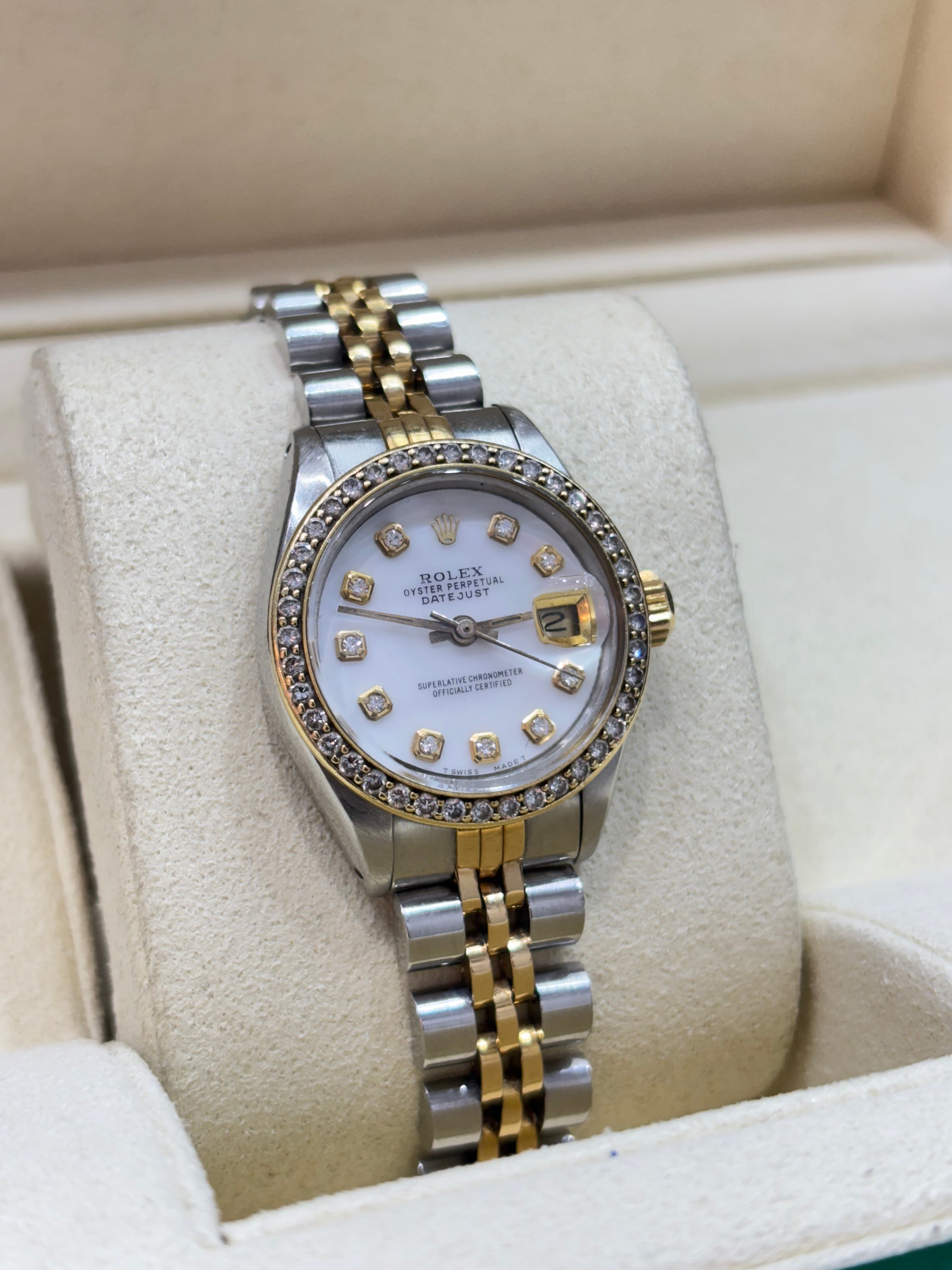 26MM ROLEX DATEJUST | 18KT TWO-TONE YLW | JUBILEE BRACELET | MOP DIAMOND DIAL