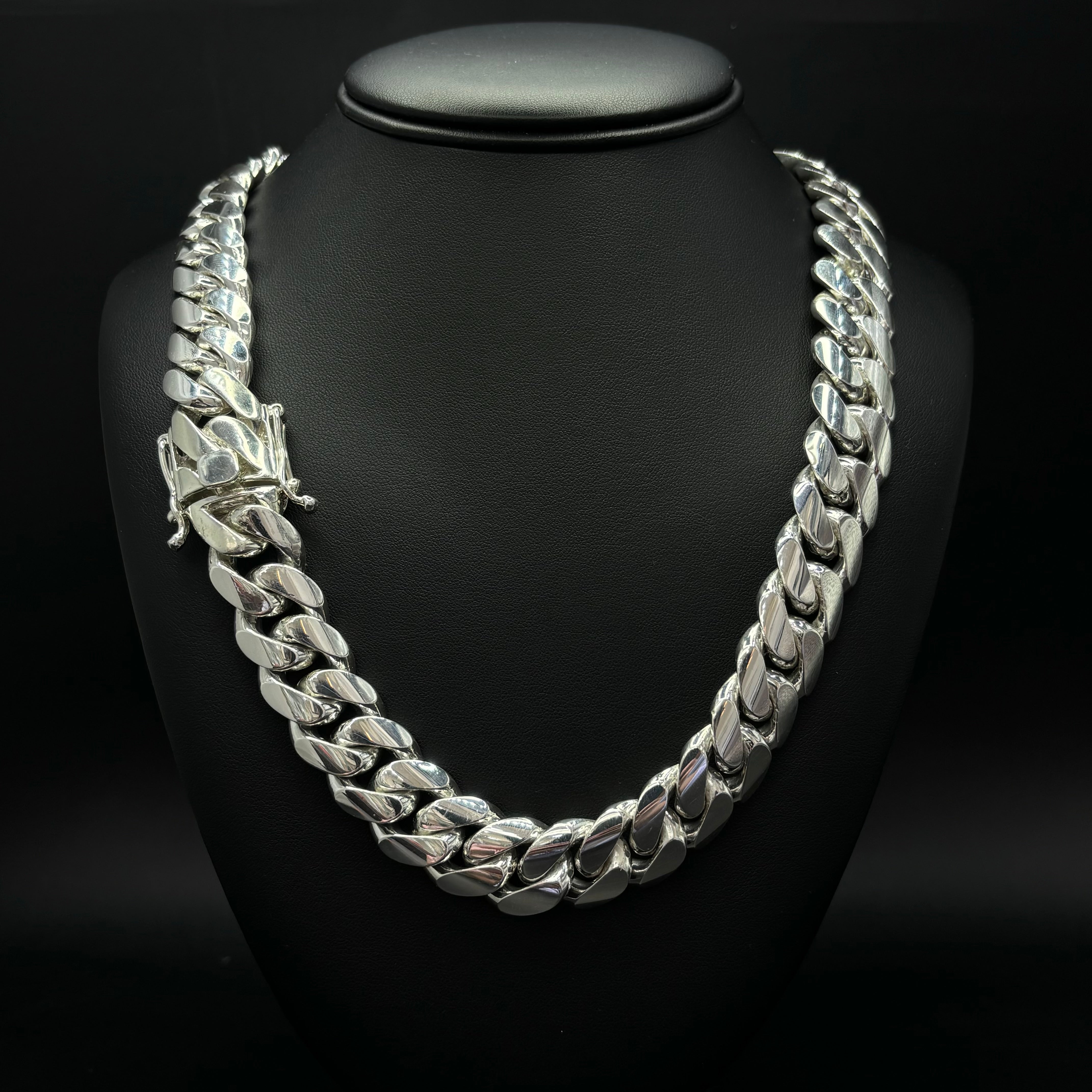 18MM HANDMADE SILVER MIAMI CUBAN LINK CHAIN .999 PURE