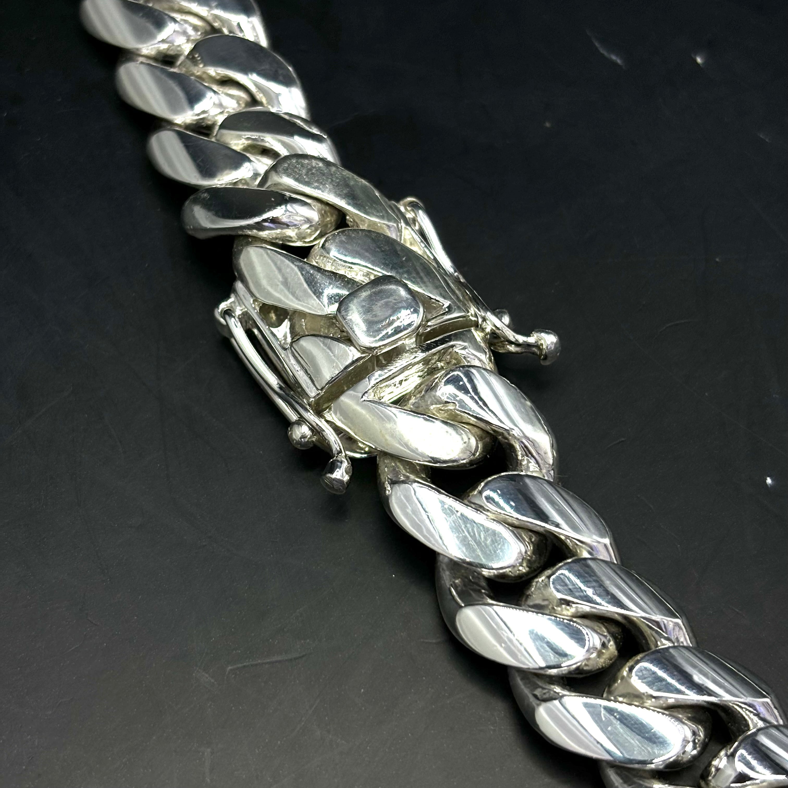 18MM HANDMADE SILVER MIAMI CUBAN LINK CHAIN .999 PURE