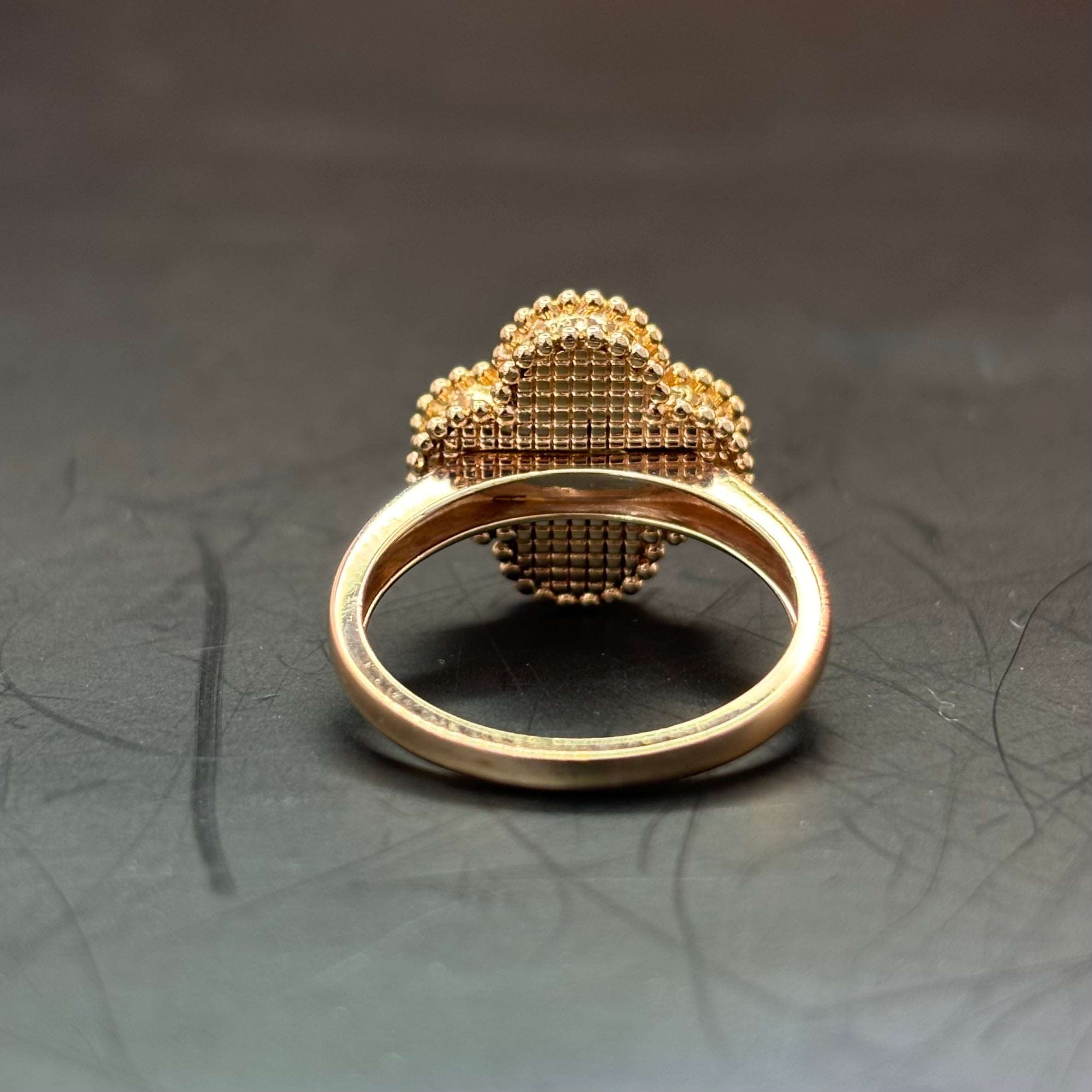 14k Rose Gold Carnelian Clover Ring