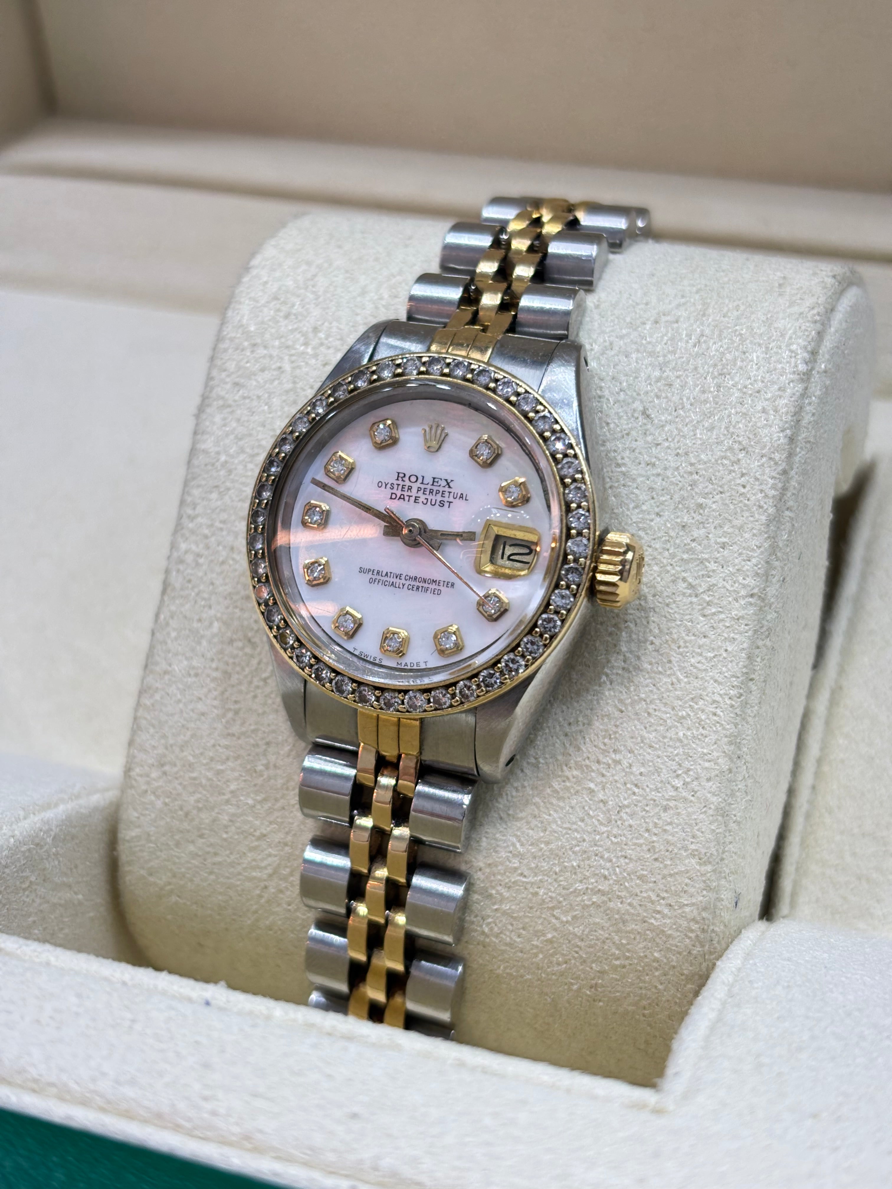 26MM ROLEX DATEJUST | 18KT TWO-TONE YLW | JUBILEE BRACELET | MOP DIAMOND DIAL