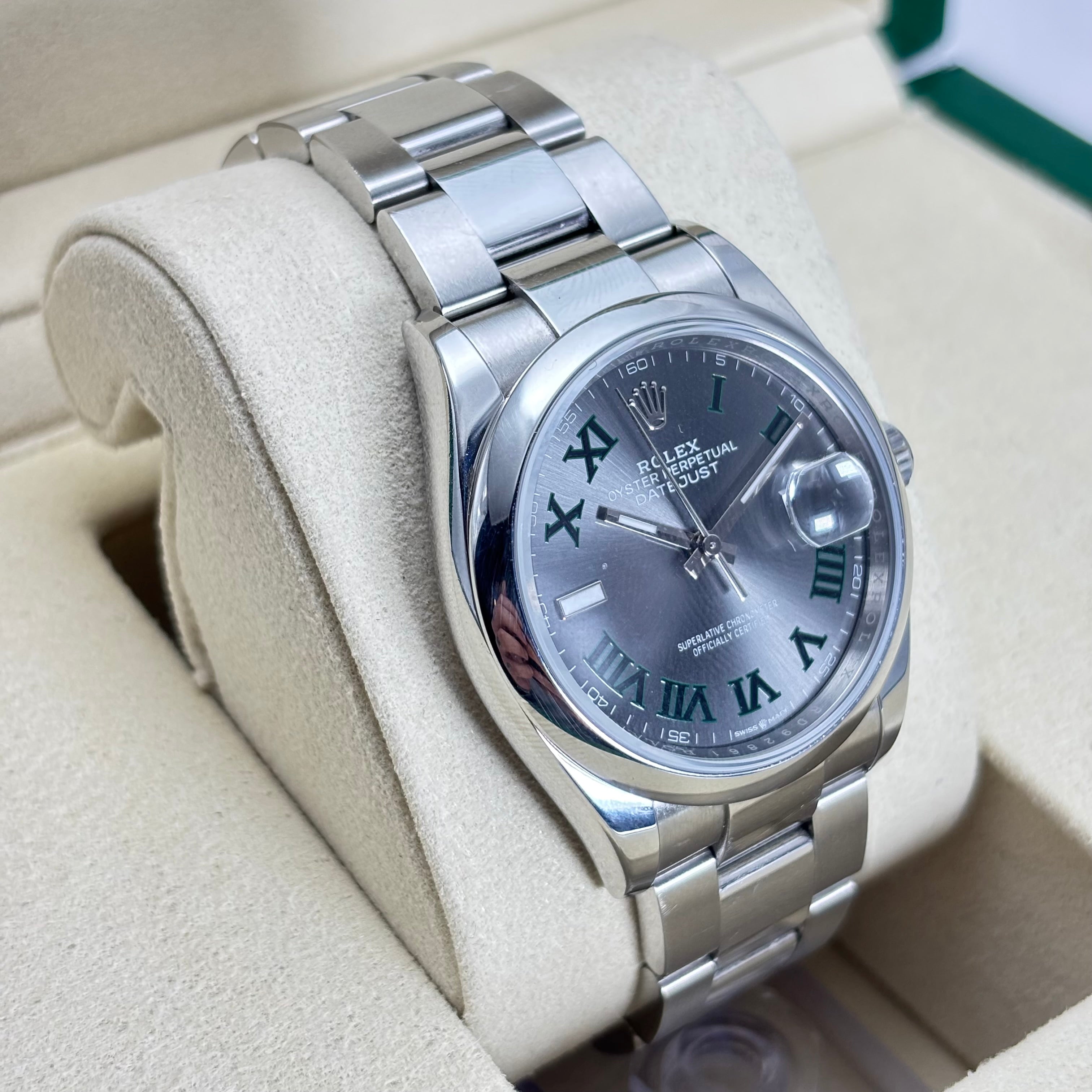 パイレックス Brand-New (2026) 36MM Rolex Datejust “Wimbledon” Dial Ref. #126200 (Bo