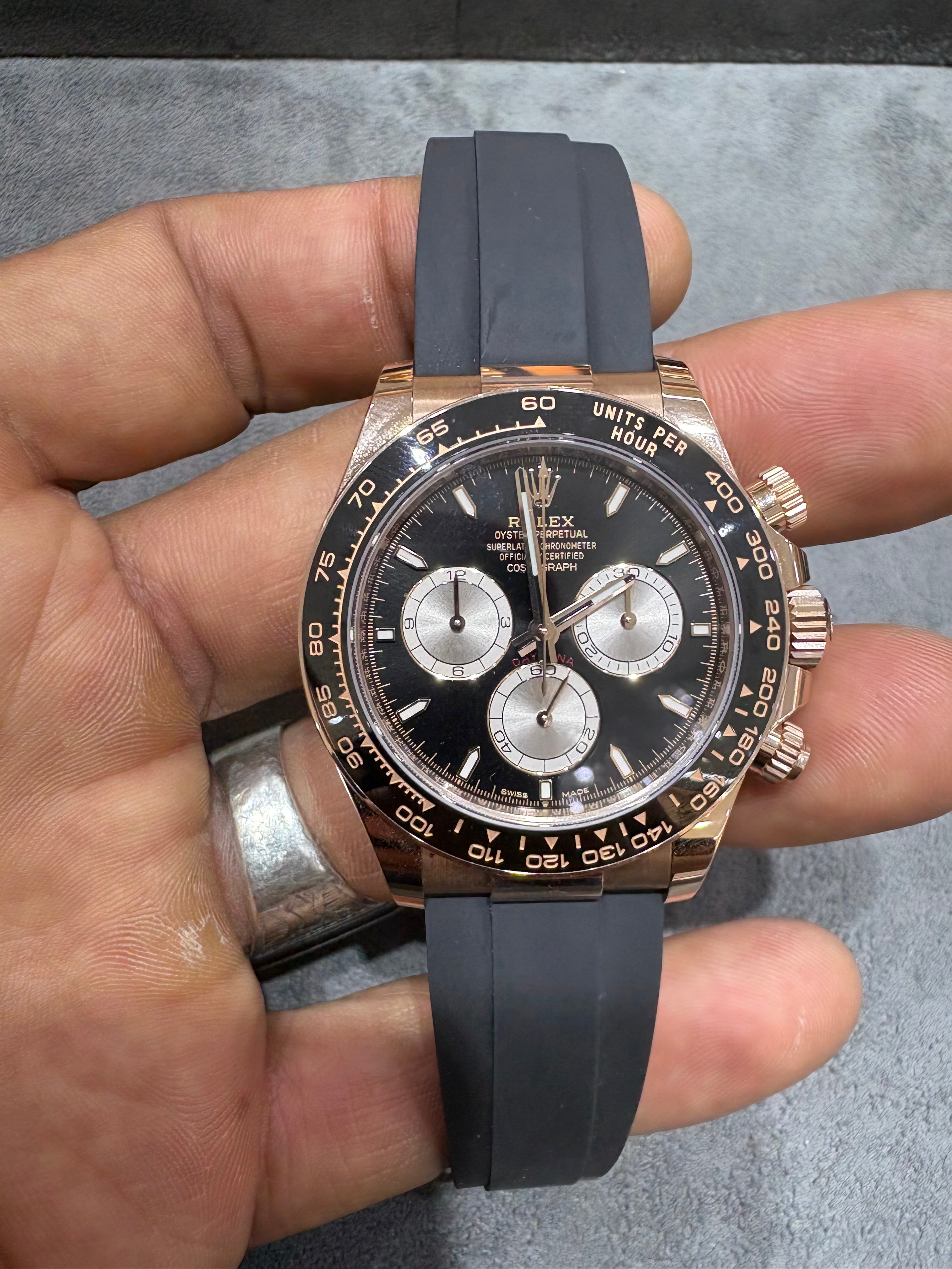 ROLEX DAYTONA 40MM | 18KT ROSE GOLD | OYSTER-FLEX | BLACK DIAL