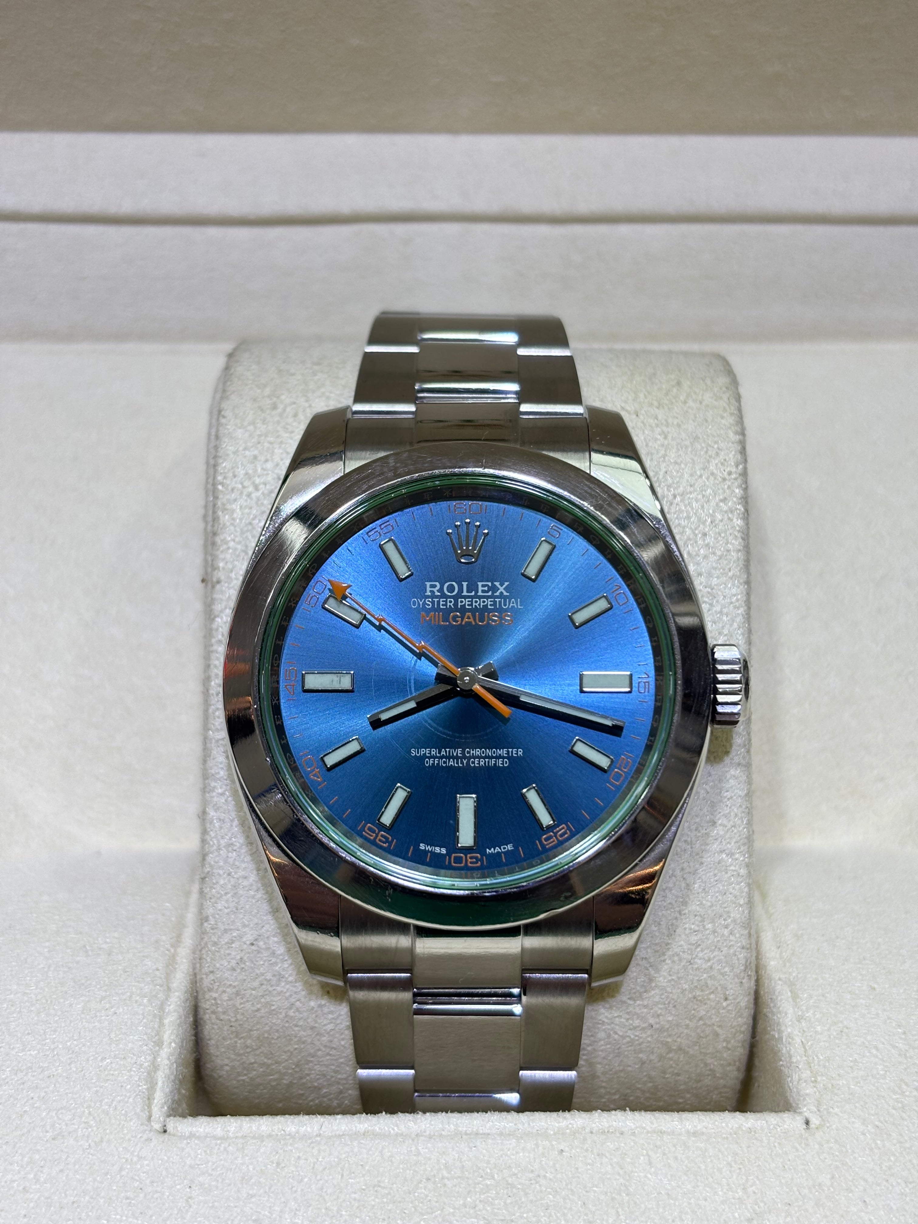 40MM ROLEX MILGAUSS | STEEL | OYSTER BRACELET | BLUE DIAL