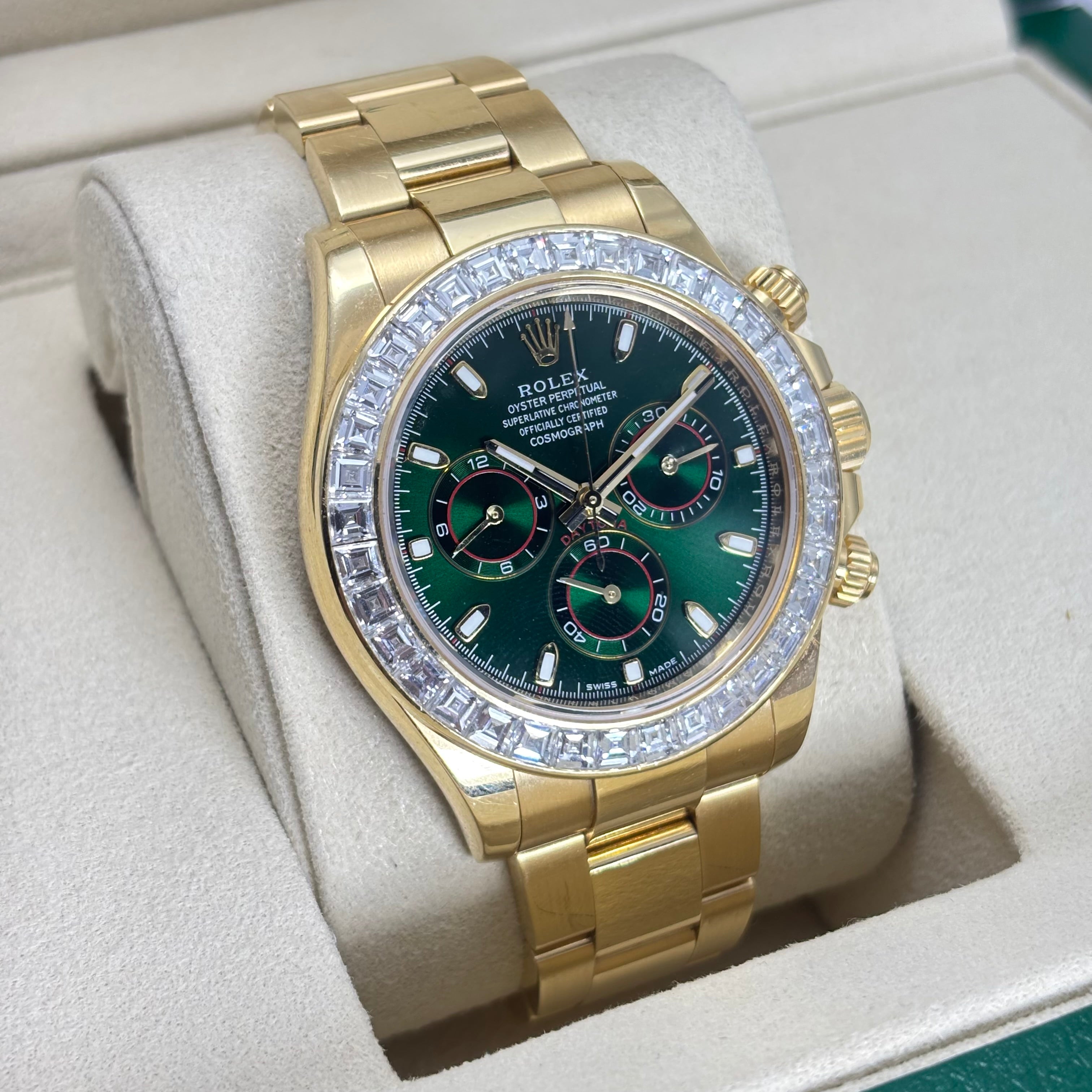 Pre-Owned Rolex Daytona 40MM Yellow Gold Baguette Bezel Ref.126508