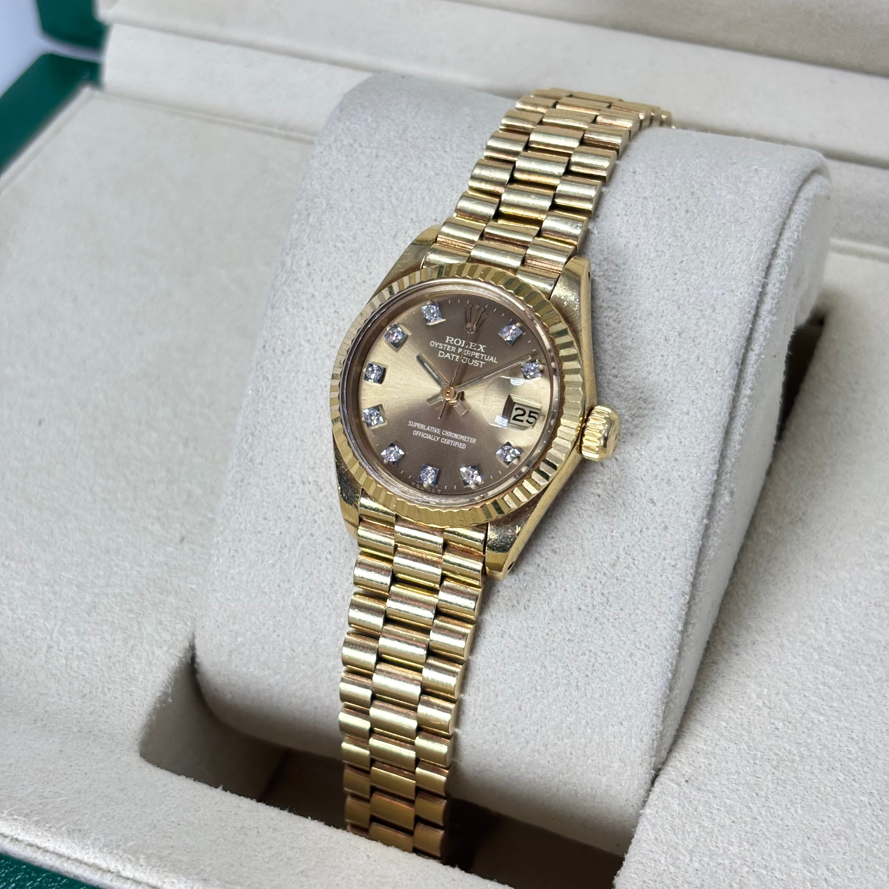 26MM ROLEX DATEJUST 18KT LADIES GOLD WATCH REF.6917