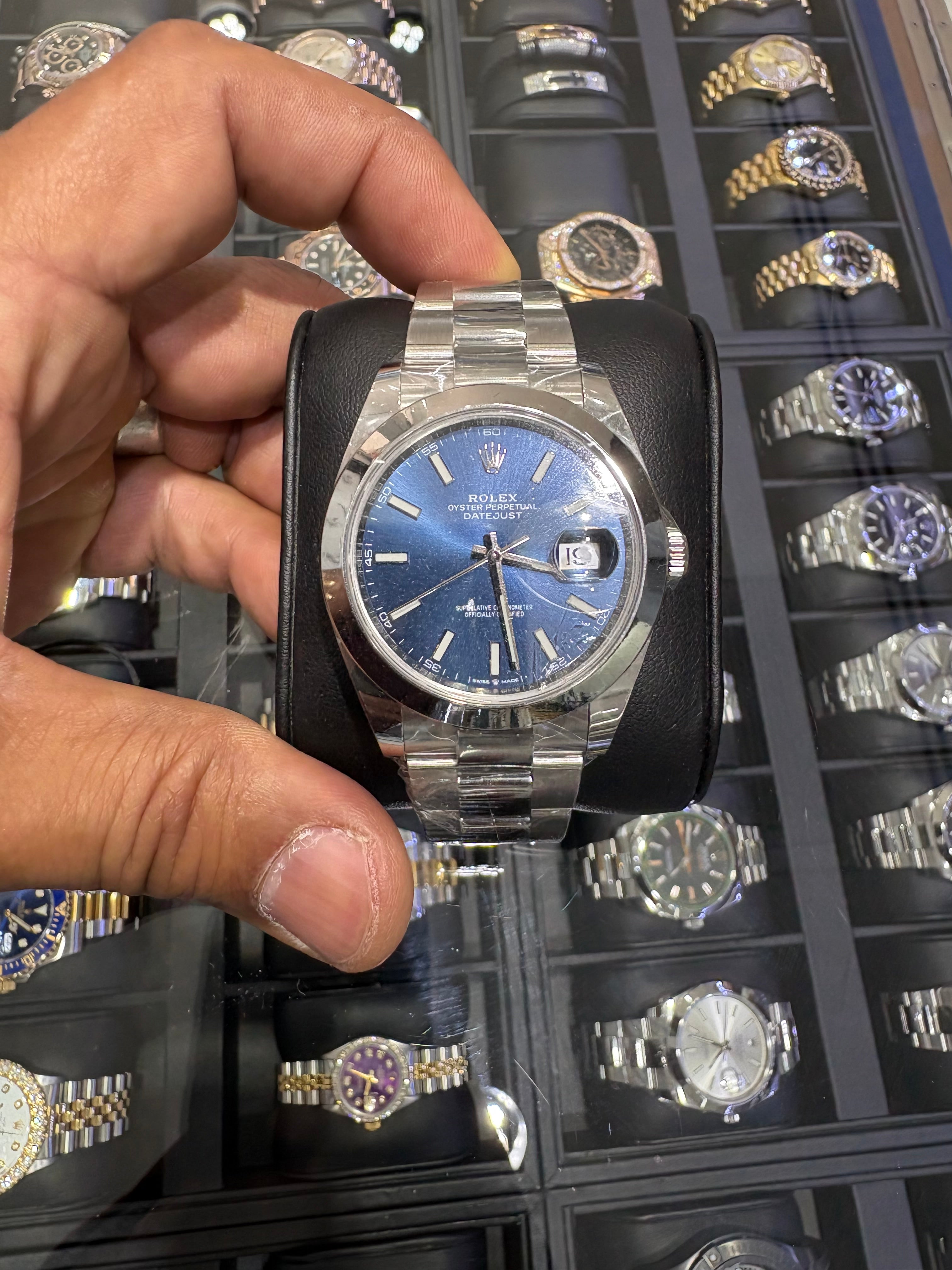 ROLEX DATEJUST 41MM | STAINLESS STEEL | OYSTER BRACELET | BLUE DIAL | 2024 FULL SET