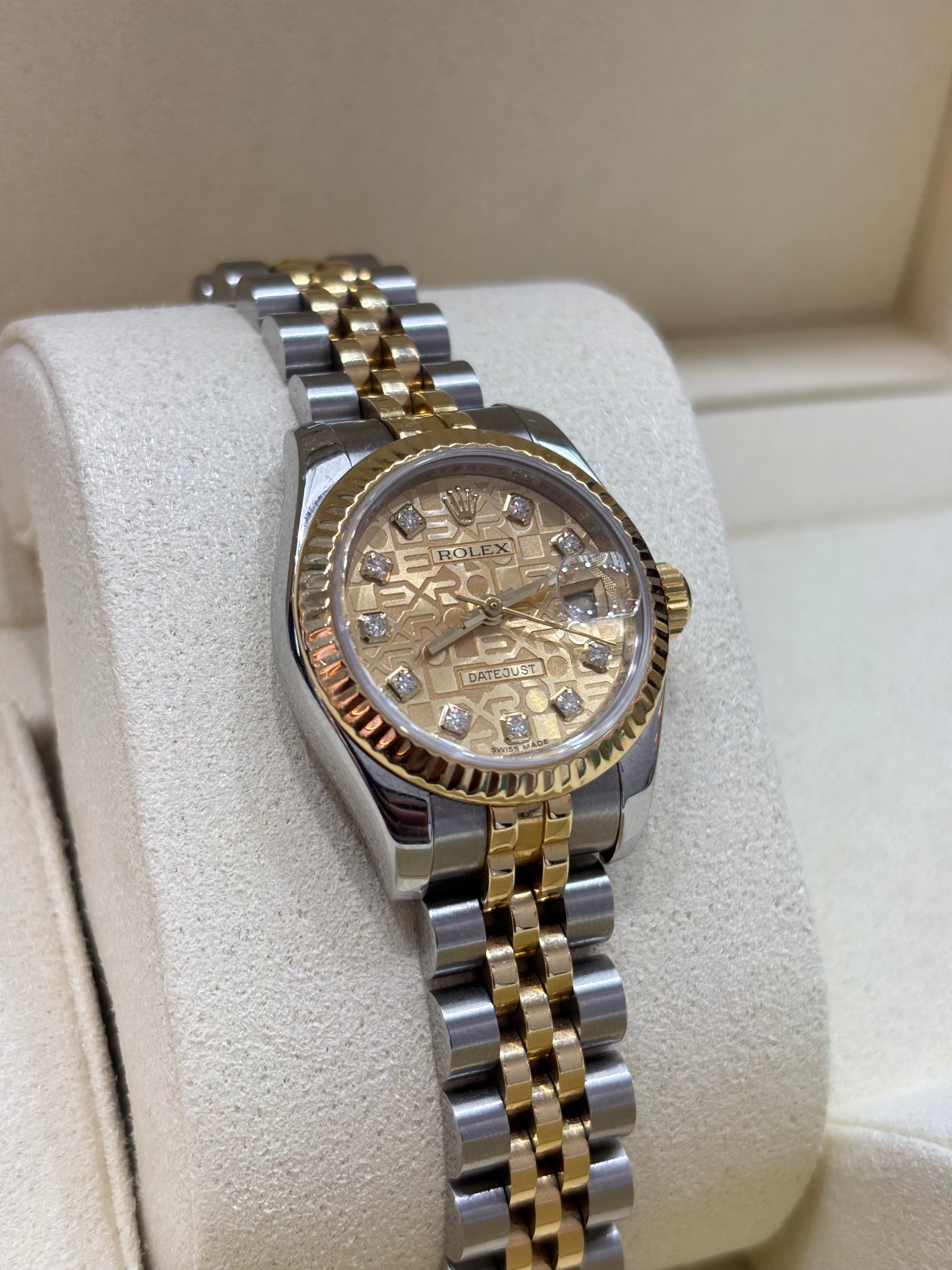 26MM ROLEX DATEJUST | JUBILEE BRACELET | 18KT TWO-TONE | CHAMPAGNE DIAMOND DIAL