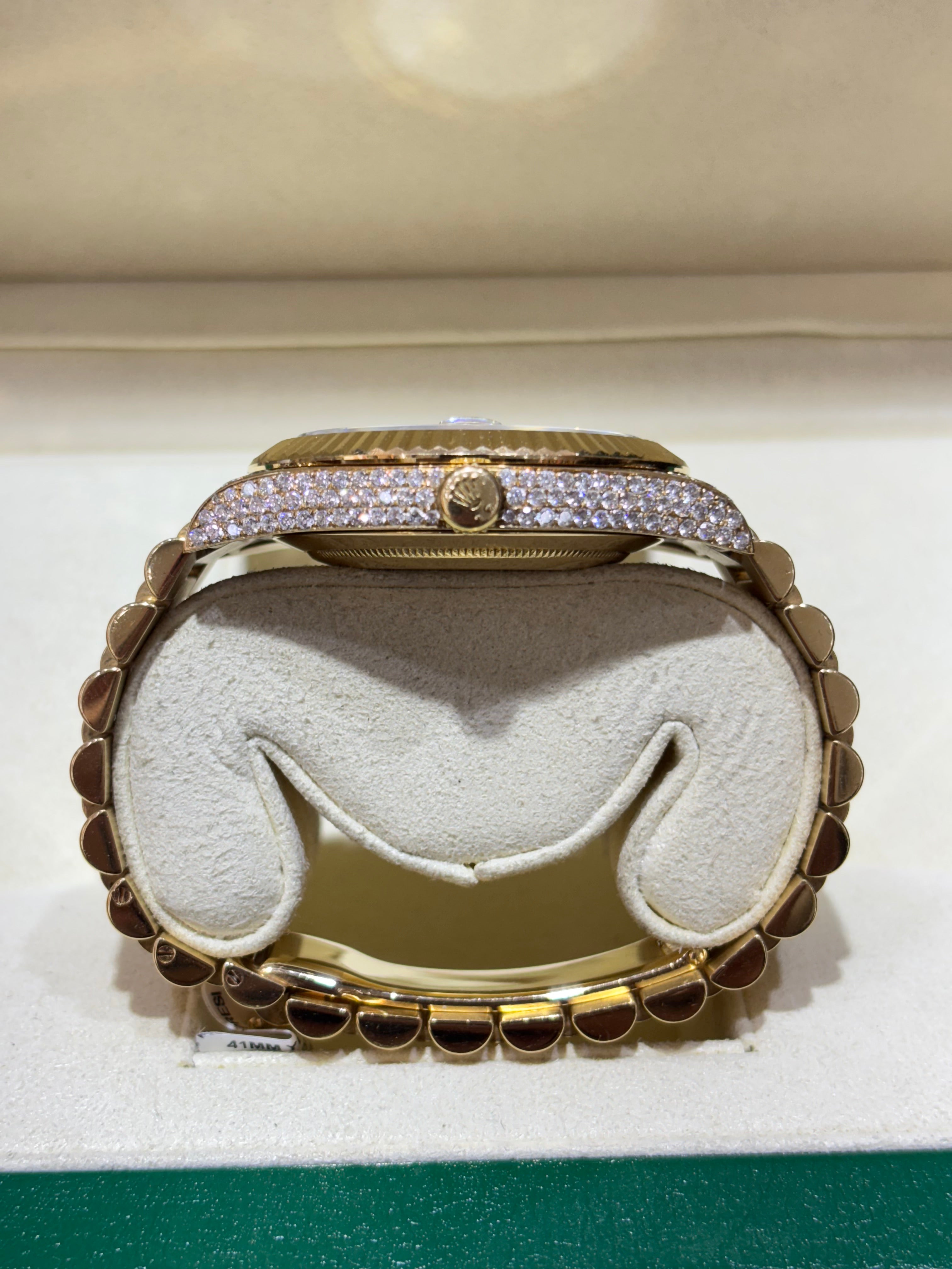 ROLEX DAY-DATE 41MM | 18KT YELLOW GOLD | AFTERMARKET DIAMOND SETTING