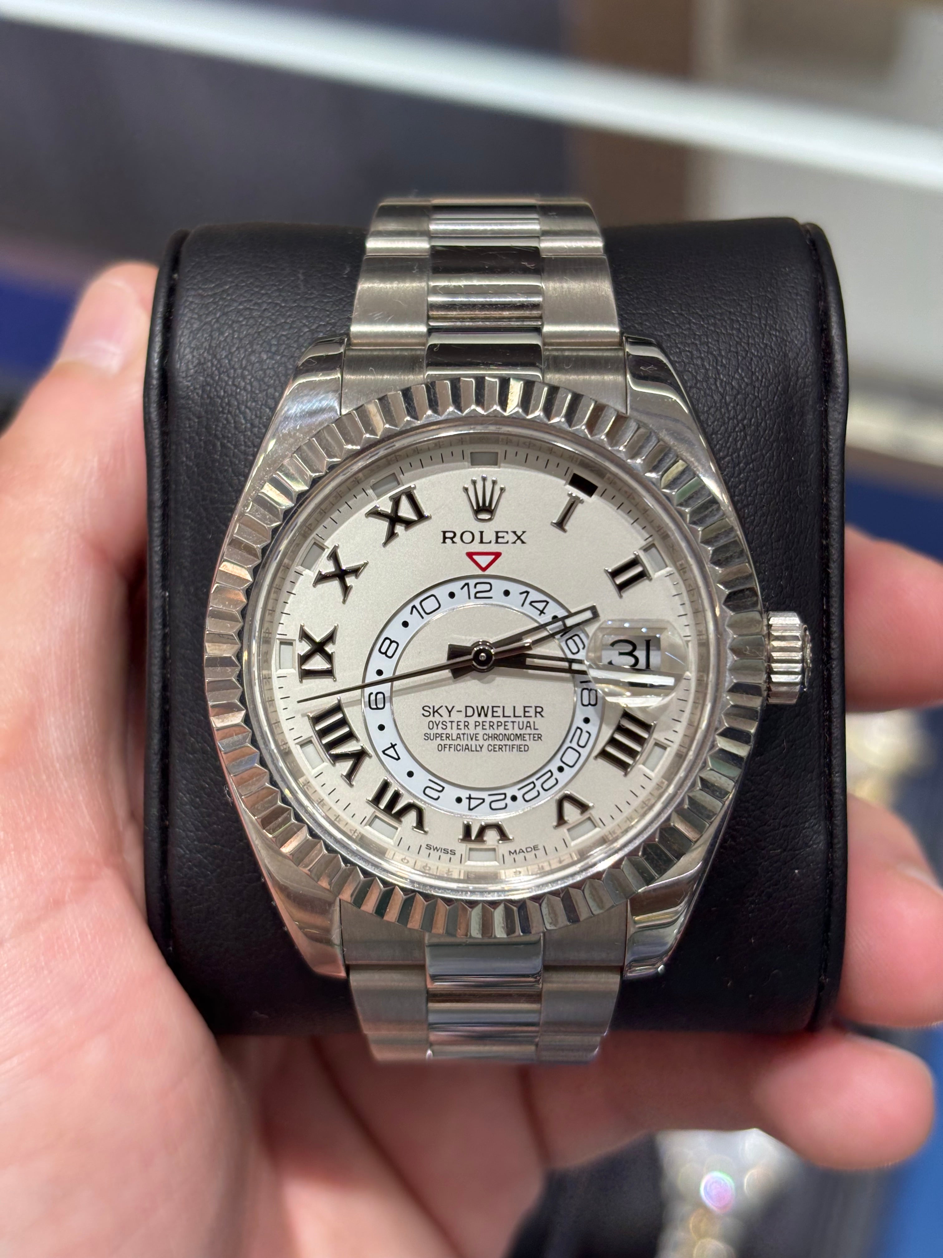 ROLEX SKY-DWELLER 42MM | 18KT WHITE GOLD | OYSTER BRACELET | WHITE DIAL
