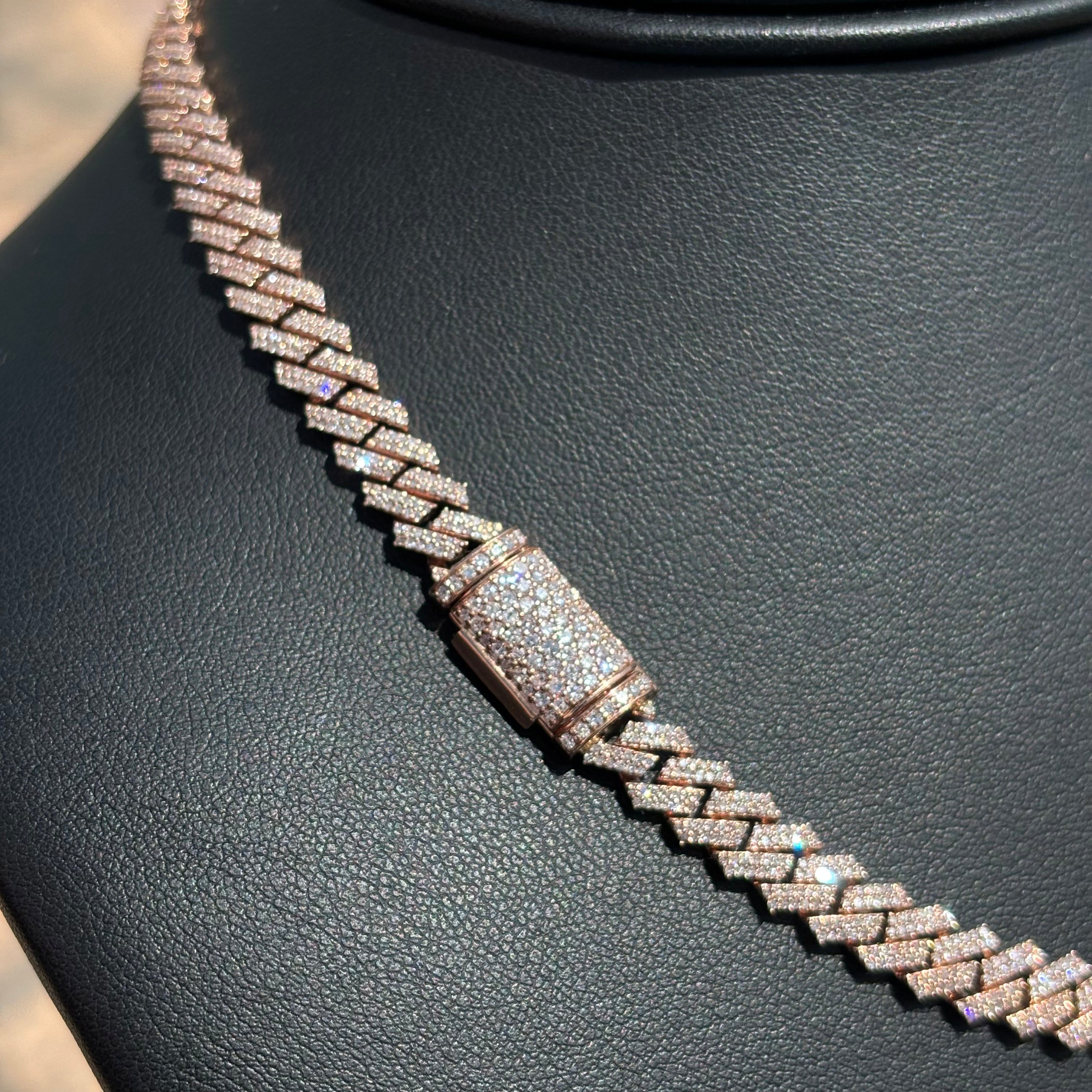 10KT 8MM 16” VVS-1 CVD DIAMOND CUBAN LINK CHAIN